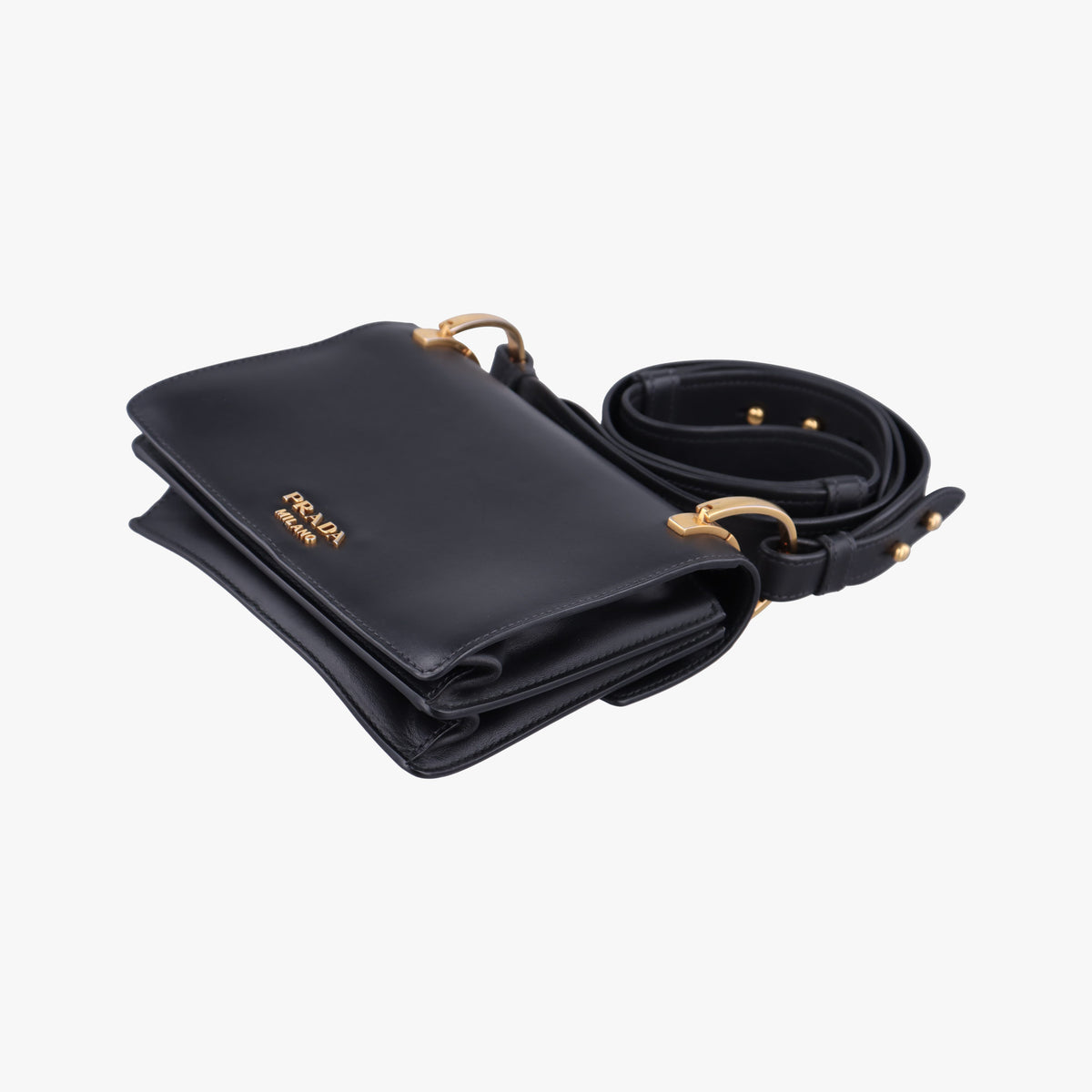 Vintage Prada Antic Soft Padlock Black Leather  shoulderbag | stylenewstar