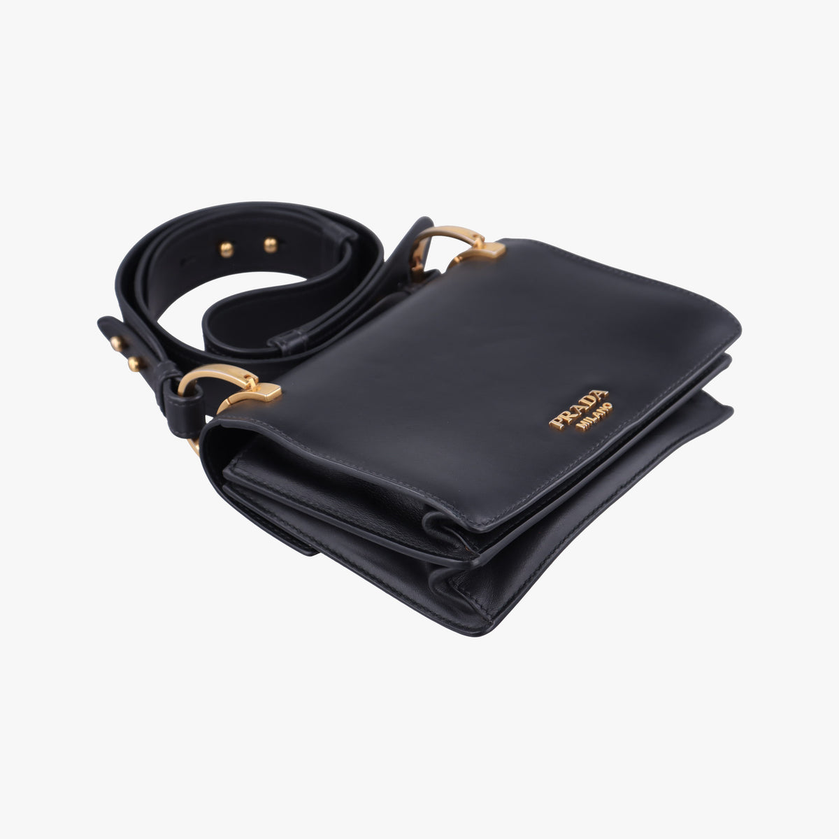 Vintage Prada Antic Soft Padlock Black Leather  shoulderbag | stylenewstar