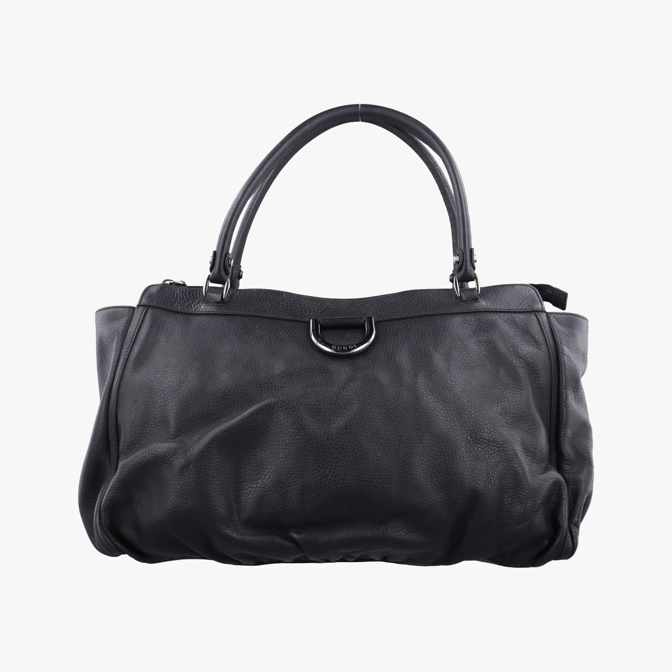 Pre-owned Gucci Abbey D-ring Hobo Black Leather 341491 handbag | stylenewstar