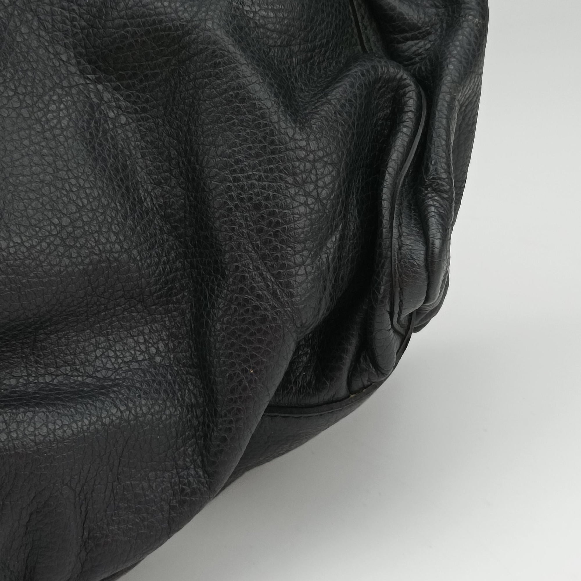 Pre-owned Gucci Abbey D-ring Hobo Black Leather 341491 handbag | stylenewstar