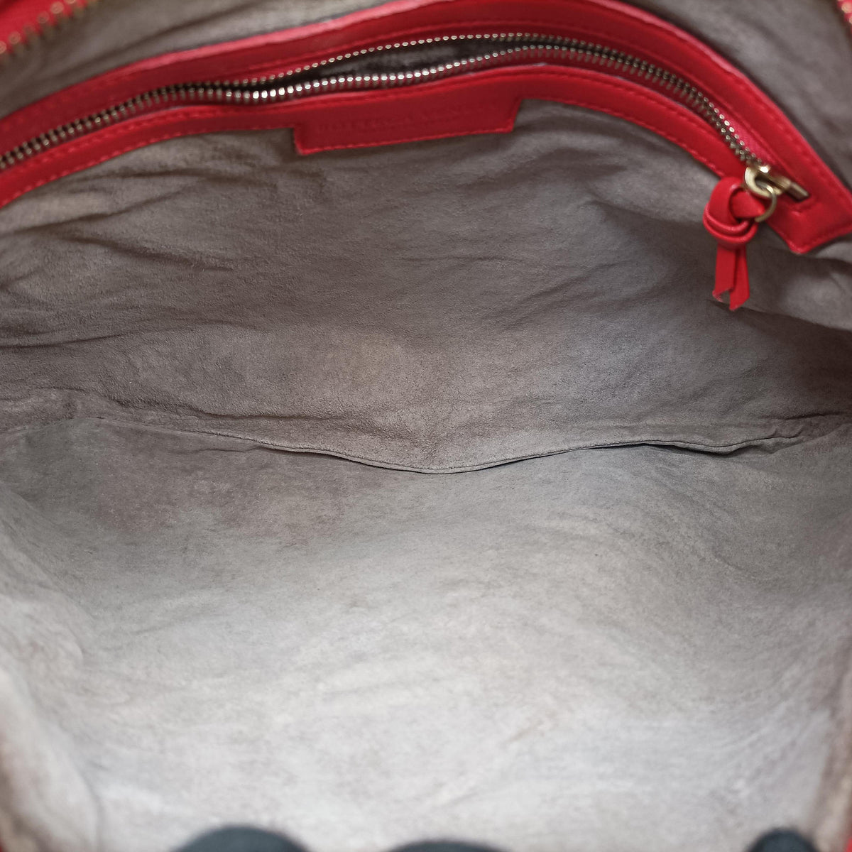 Pre-owned Bottega Veneta Intrecciato Red lambskin  handbag | stylenewstar