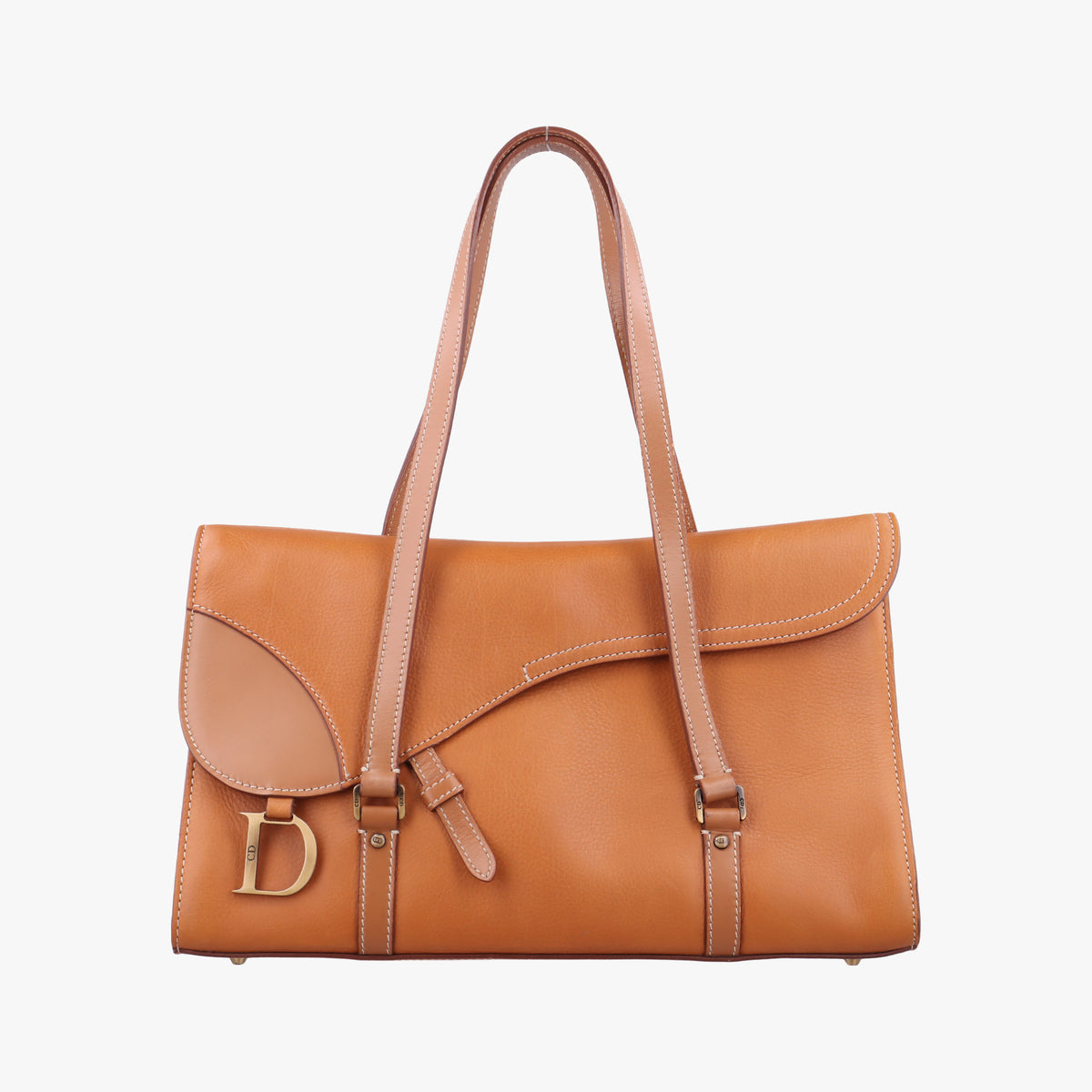 Pre-owned Christian Dior Saddle Bag Brown Leather  shoulderbag | stylenewstar
