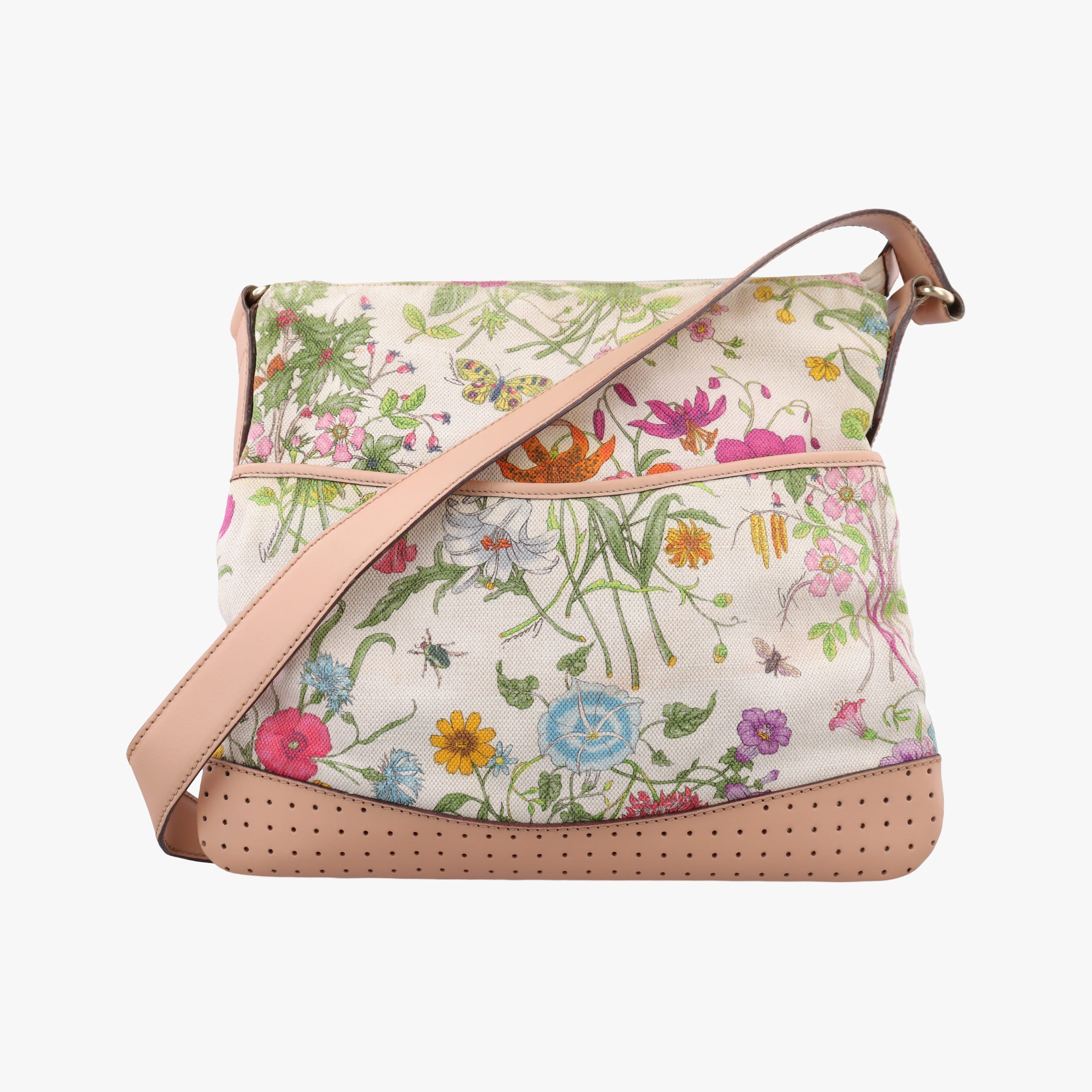 Vintage Gucci Flora Multicolour×White canvas×leather 145857 shoulderbag | stylenewstar