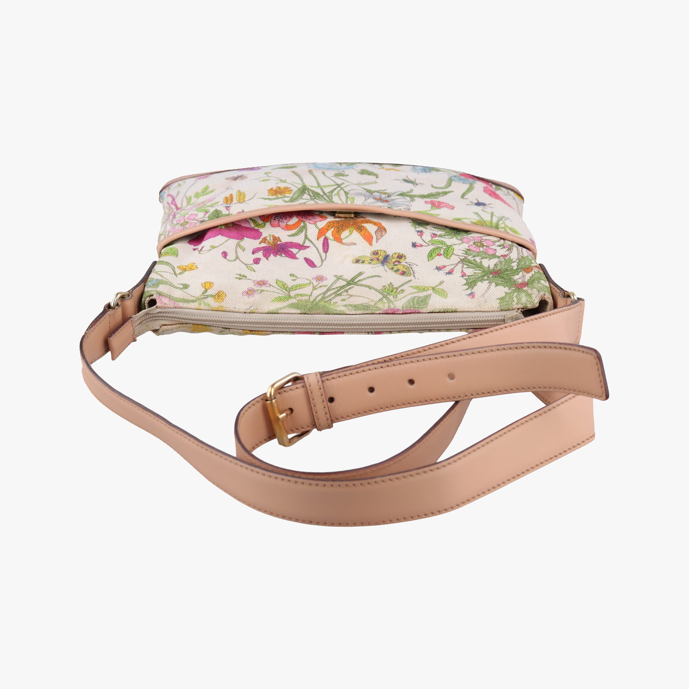 Vintage Gucci Flora Multicolour×White canvas×leather 145857 shoulderbag | stylenewstar
