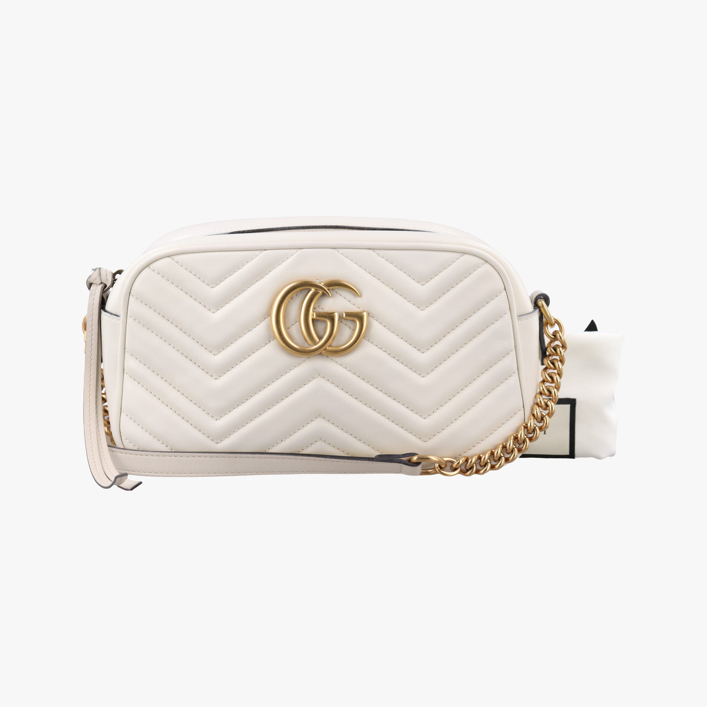 Secondhand Gucci GG Marmont White Leather 447632 shoulderbag | stylenewstar
