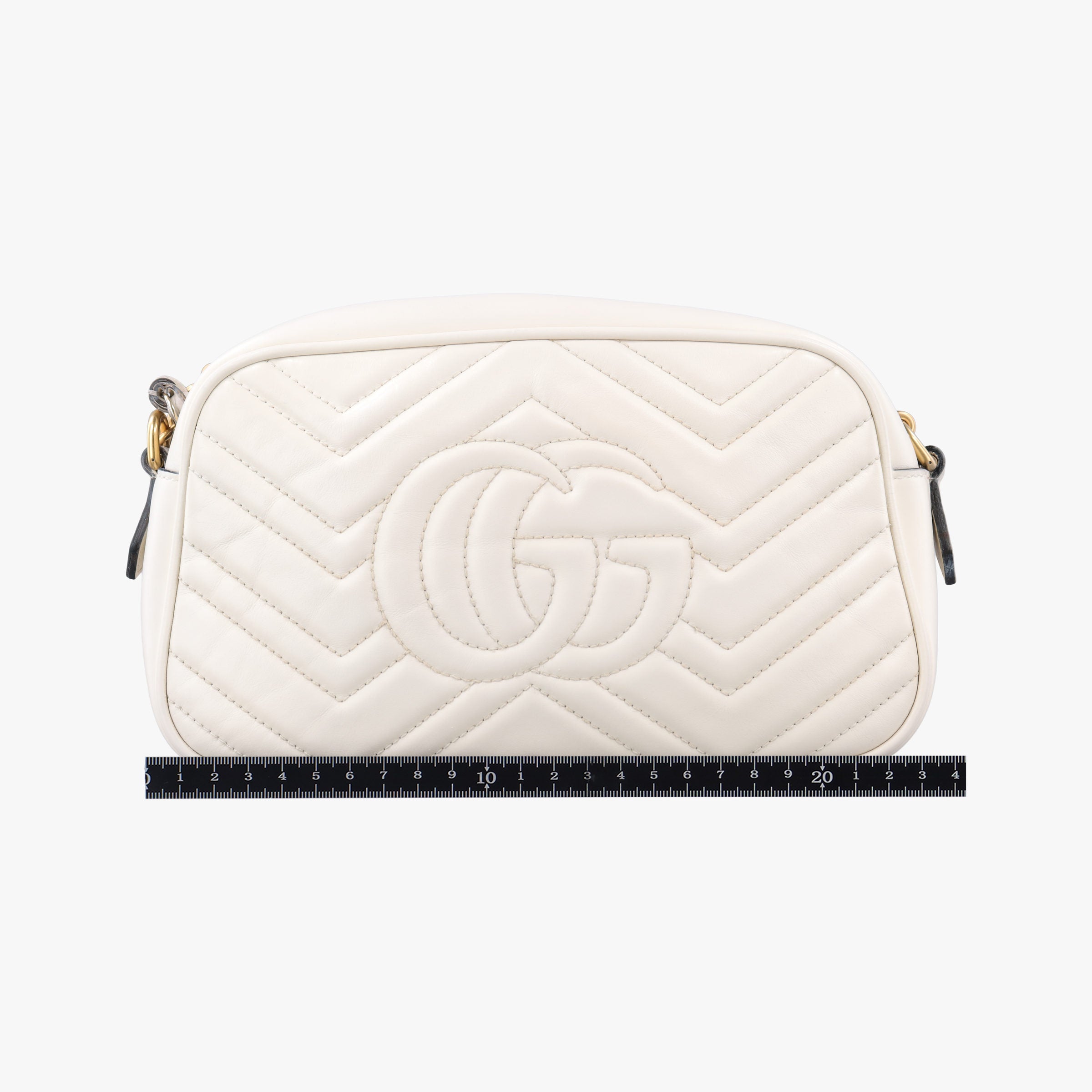 Secondhand Gucci GG Marmont White Leather 447632 shoulderbag | stylenewstar