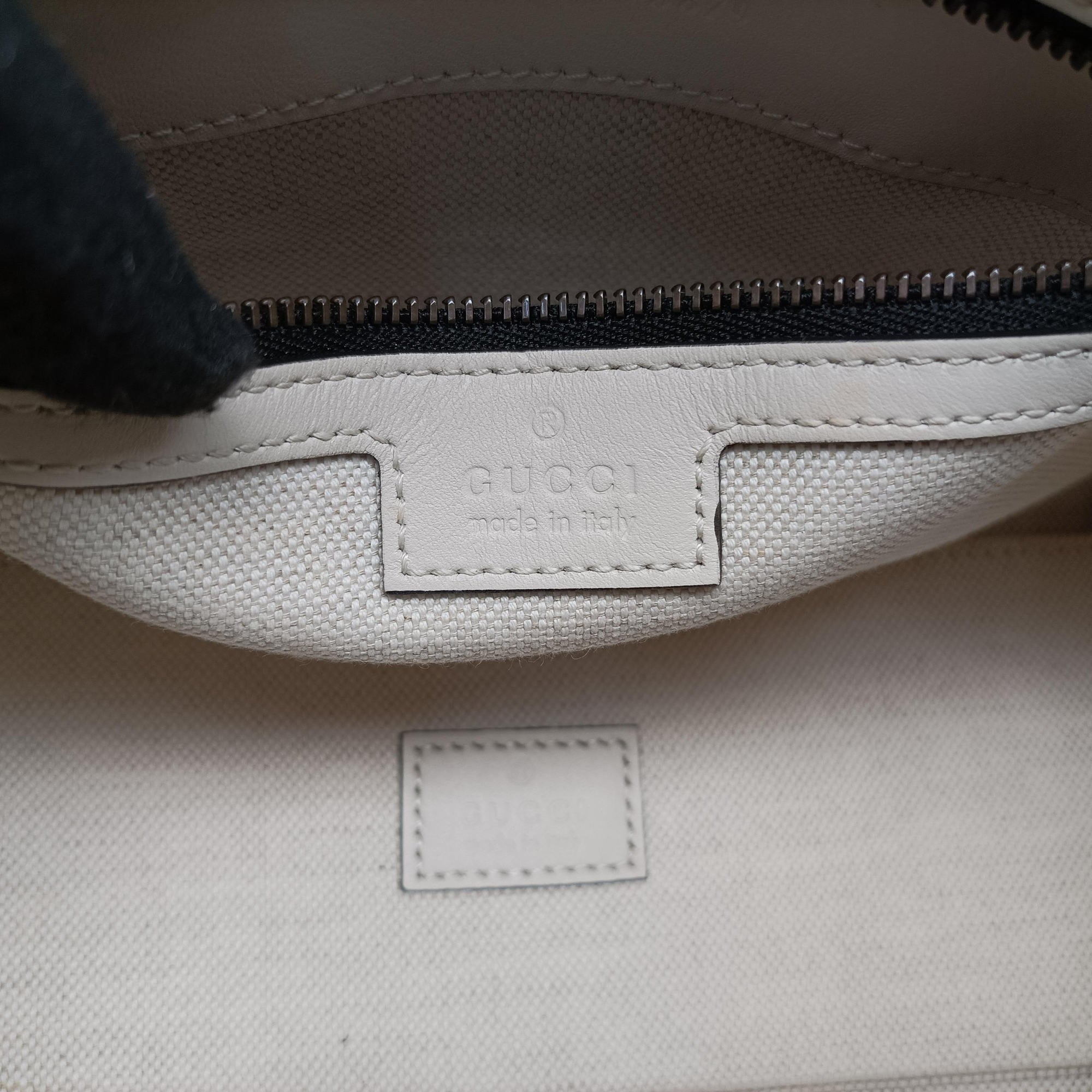 Pre-owned Gucci Ophidia Black×white canvas×leather 715771 handbag | stylenewstar