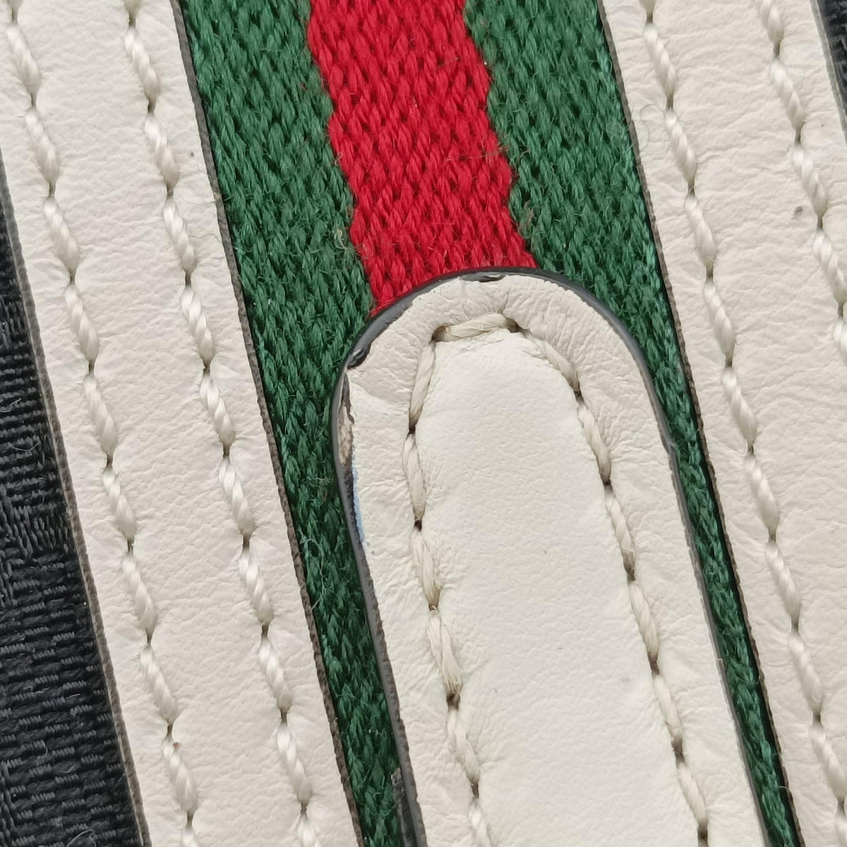 Pre-owned Gucci Ophidia Black×white canvas×leather 715771 handbag | stylenewstar