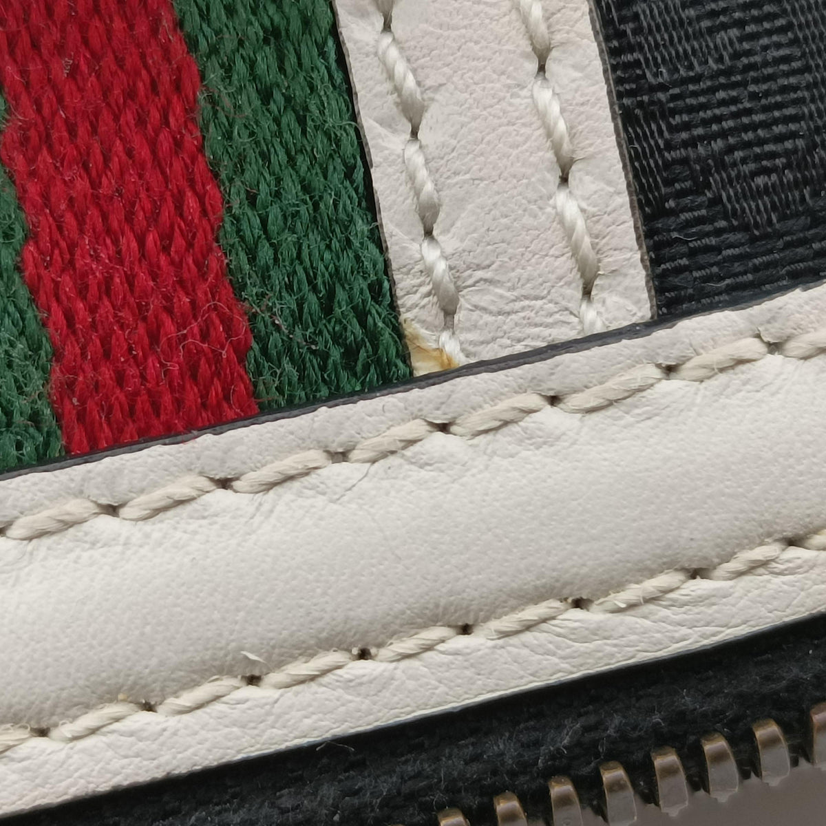 Pre-owned Gucci Ophidia Black×white canvas×leather 715771 handbag | stylenewstar