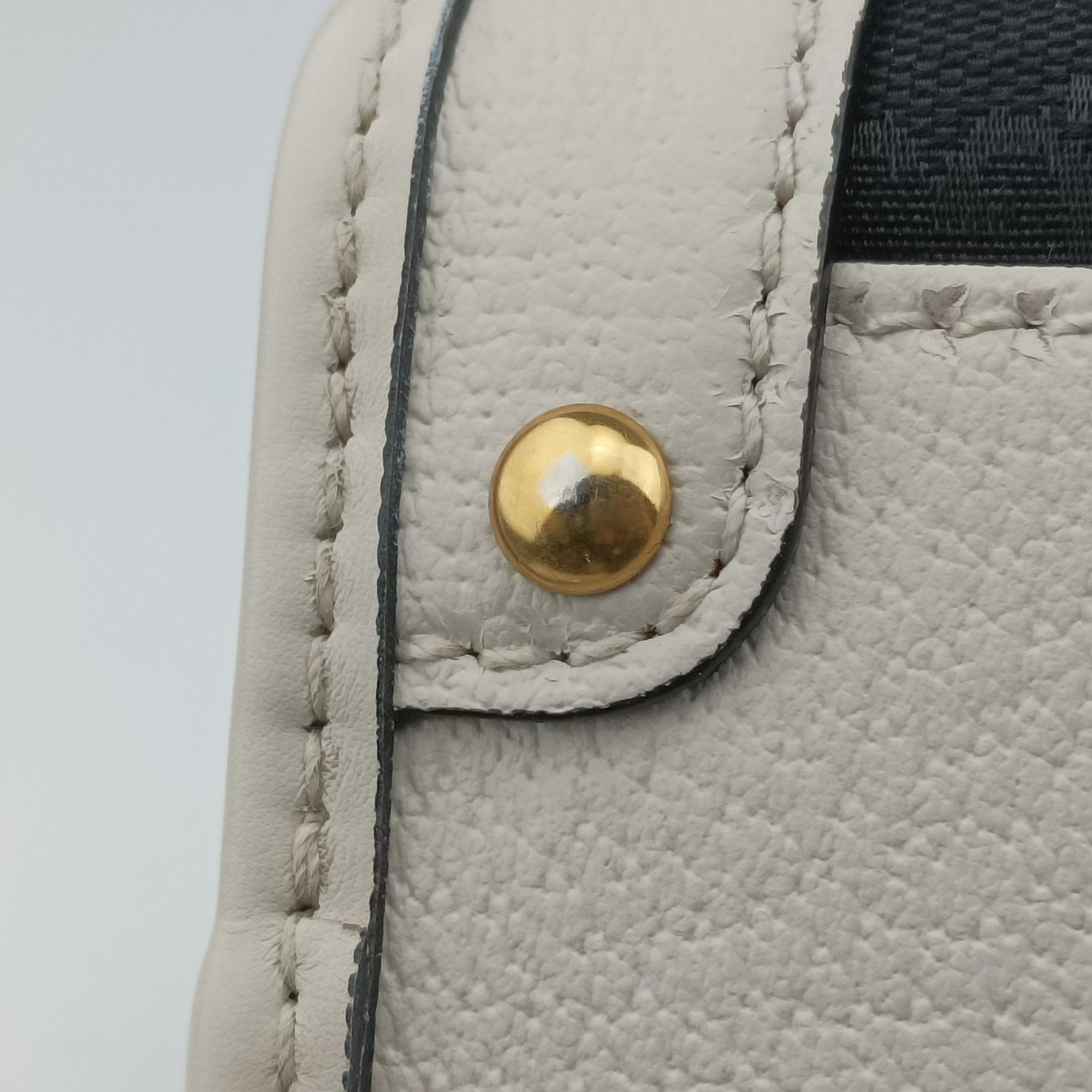 Pre-owned Gucci Ophidia Black×white canvas×leather 715771 handbag | stylenewstar