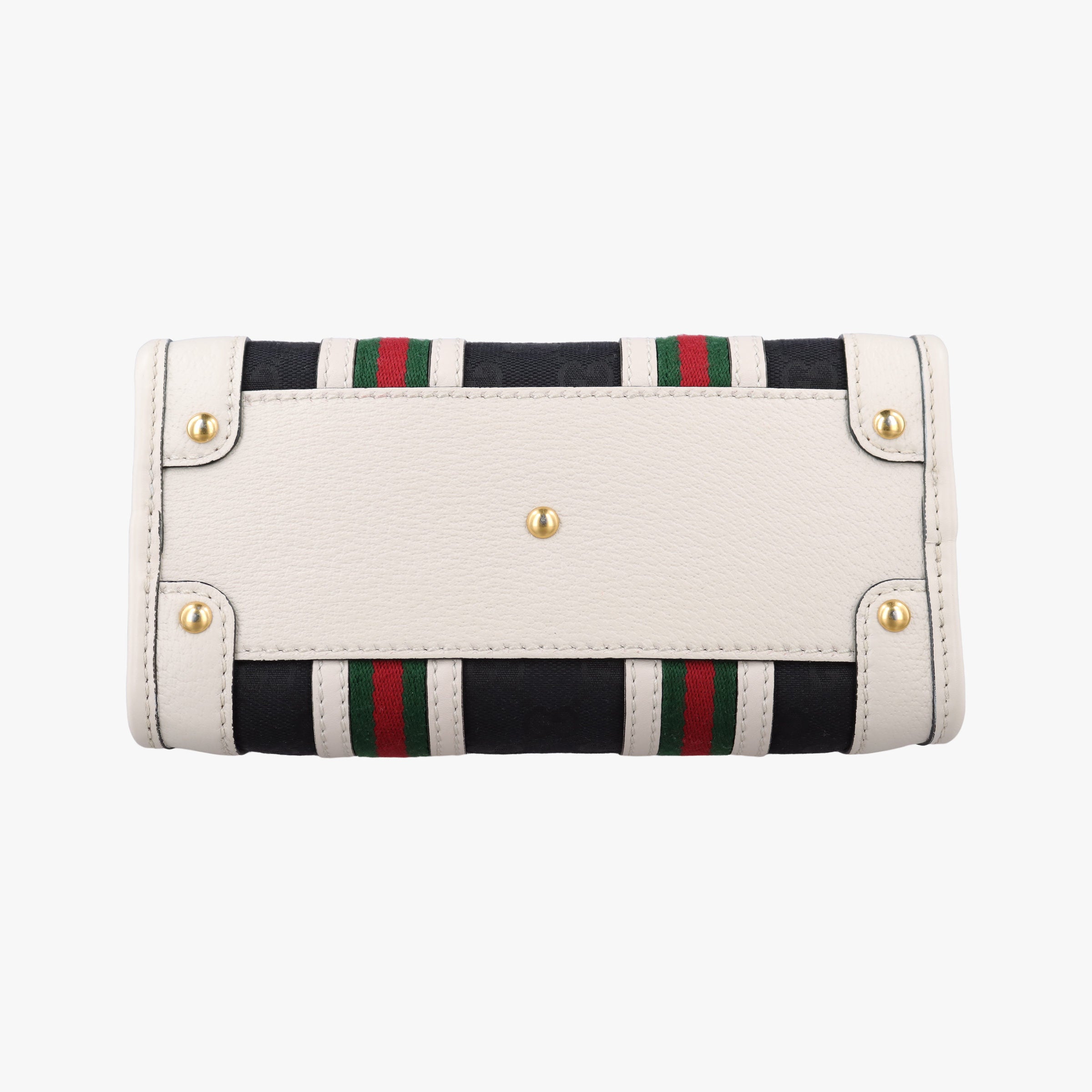 Pre-owned Gucci Ophidia Black×white canvas×leather 715771 handbag | stylenewstar