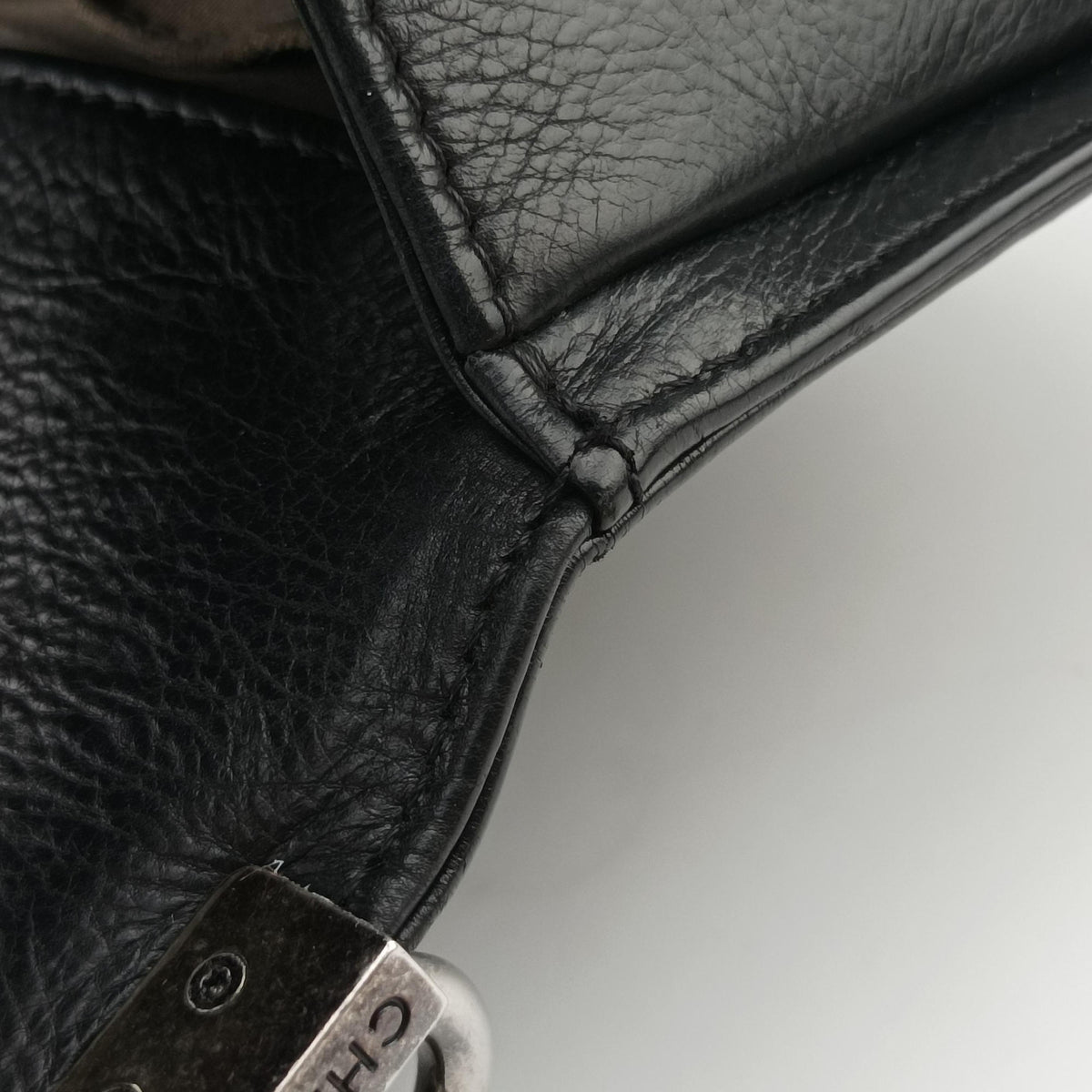 Vintage Chanel BOY CHANEL Black Leather A92105 shoulderbag | stylenewstar