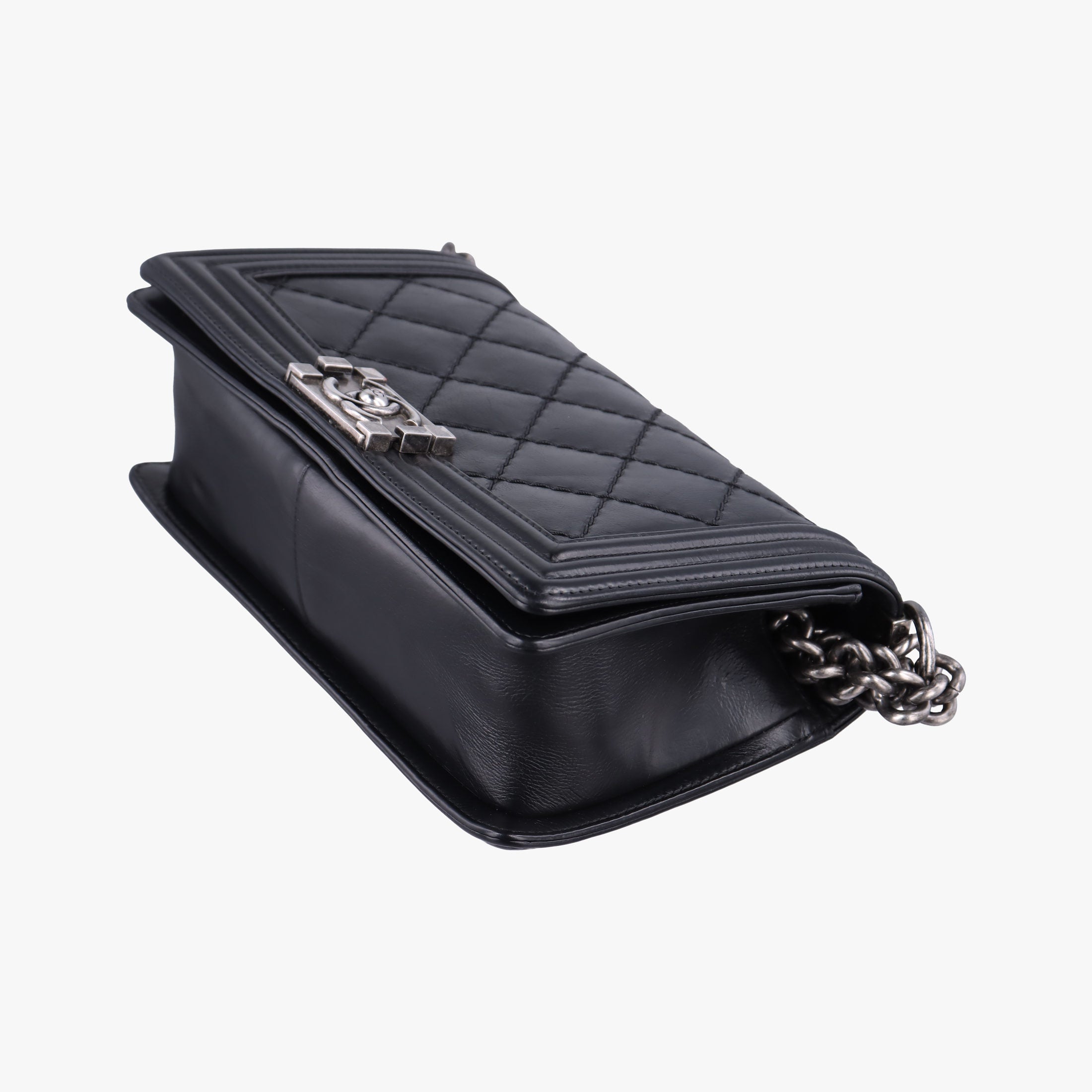 Vintage Chanel BOY CHANEL Black Leather A92105 shoulderbag | stylenewstar