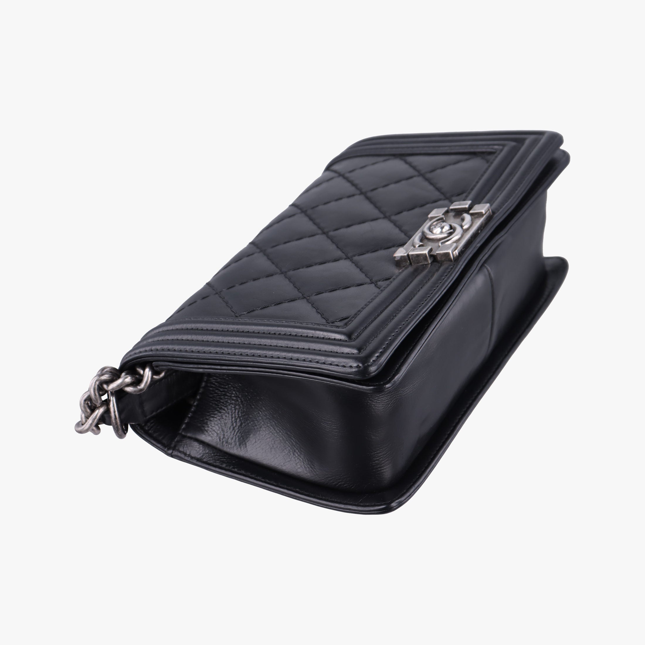 Vintage Chanel BOY CHANEL Black Leather A92105 shoulderbag | stylenewstar