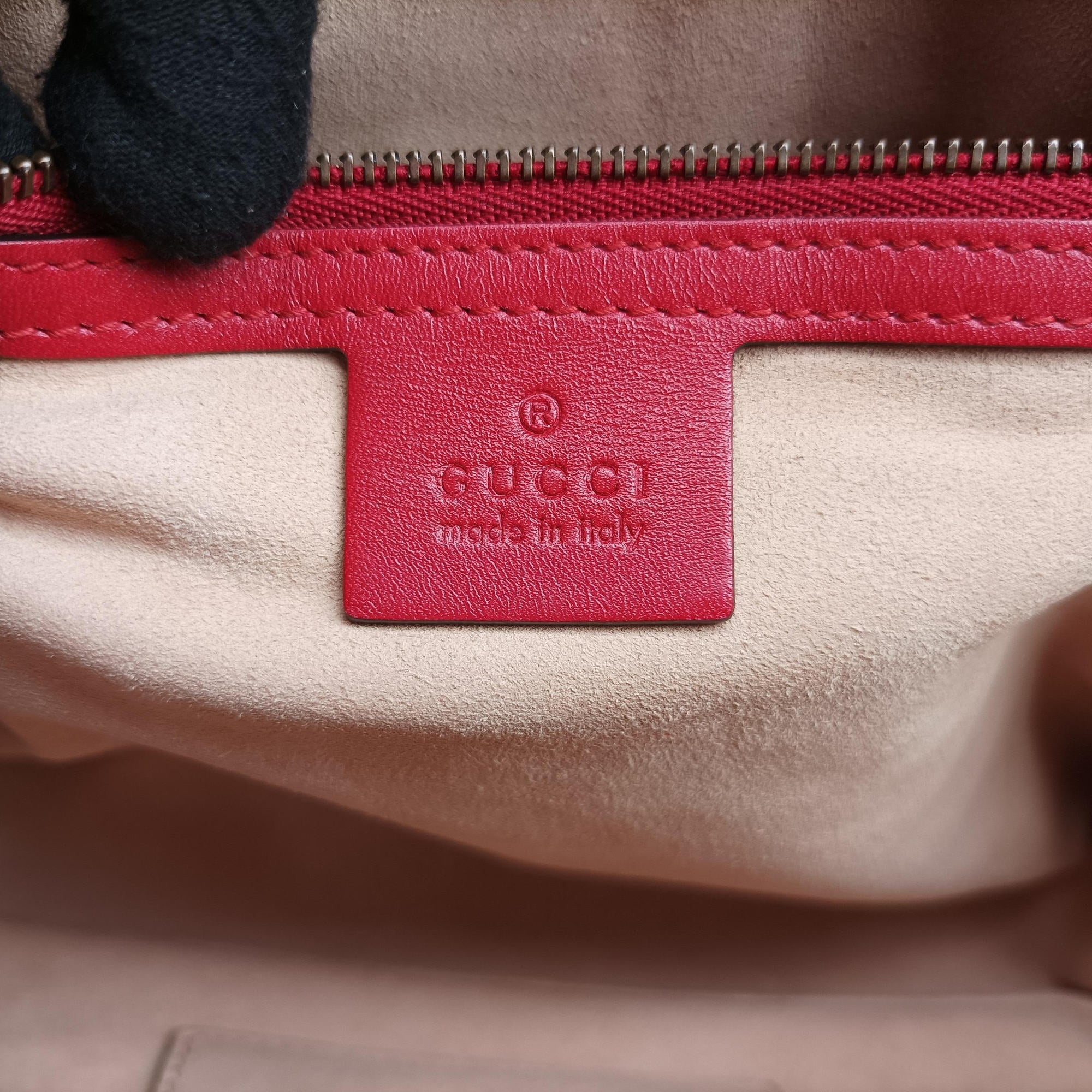 Pre-owned Gucci GG Marmont Red Leather 443501 shoulderbag | stylenewstar