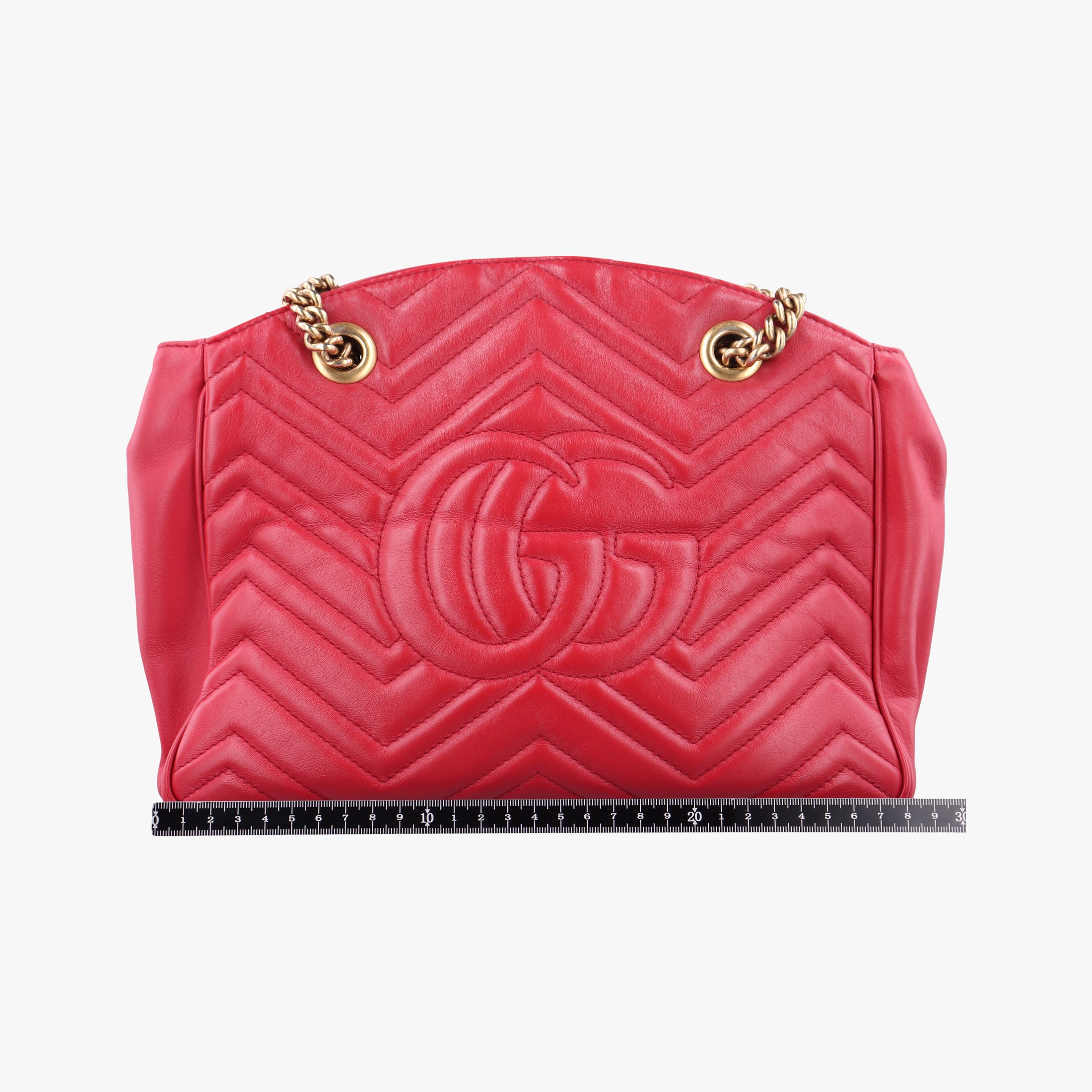 Pre-owned Gucci GG Marmont Red Leather 443501 shoulderbag | stylenewstar