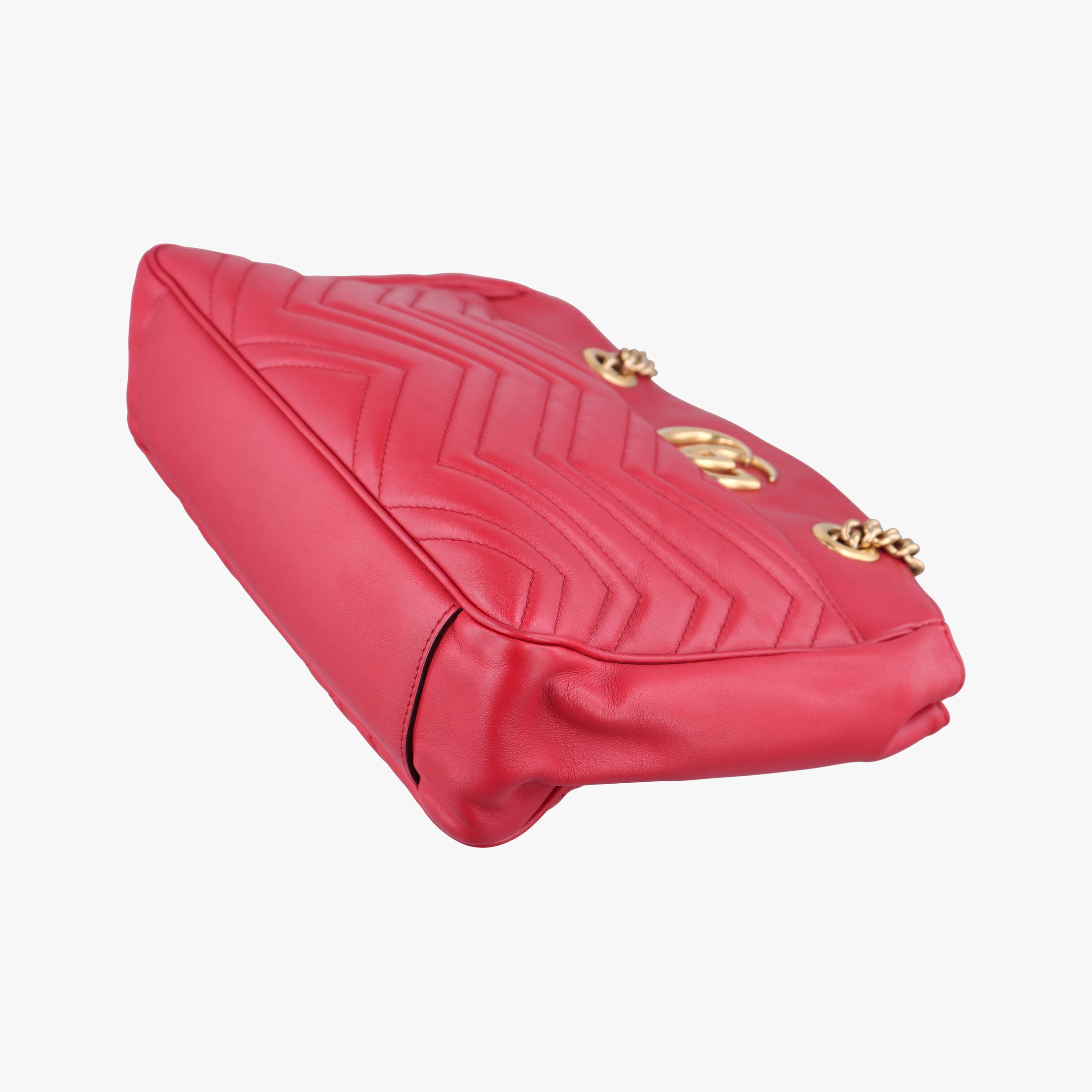 Pre-owned Gucci GG Marmont Red Leather 443501 shoulderbag | stylenewstar
