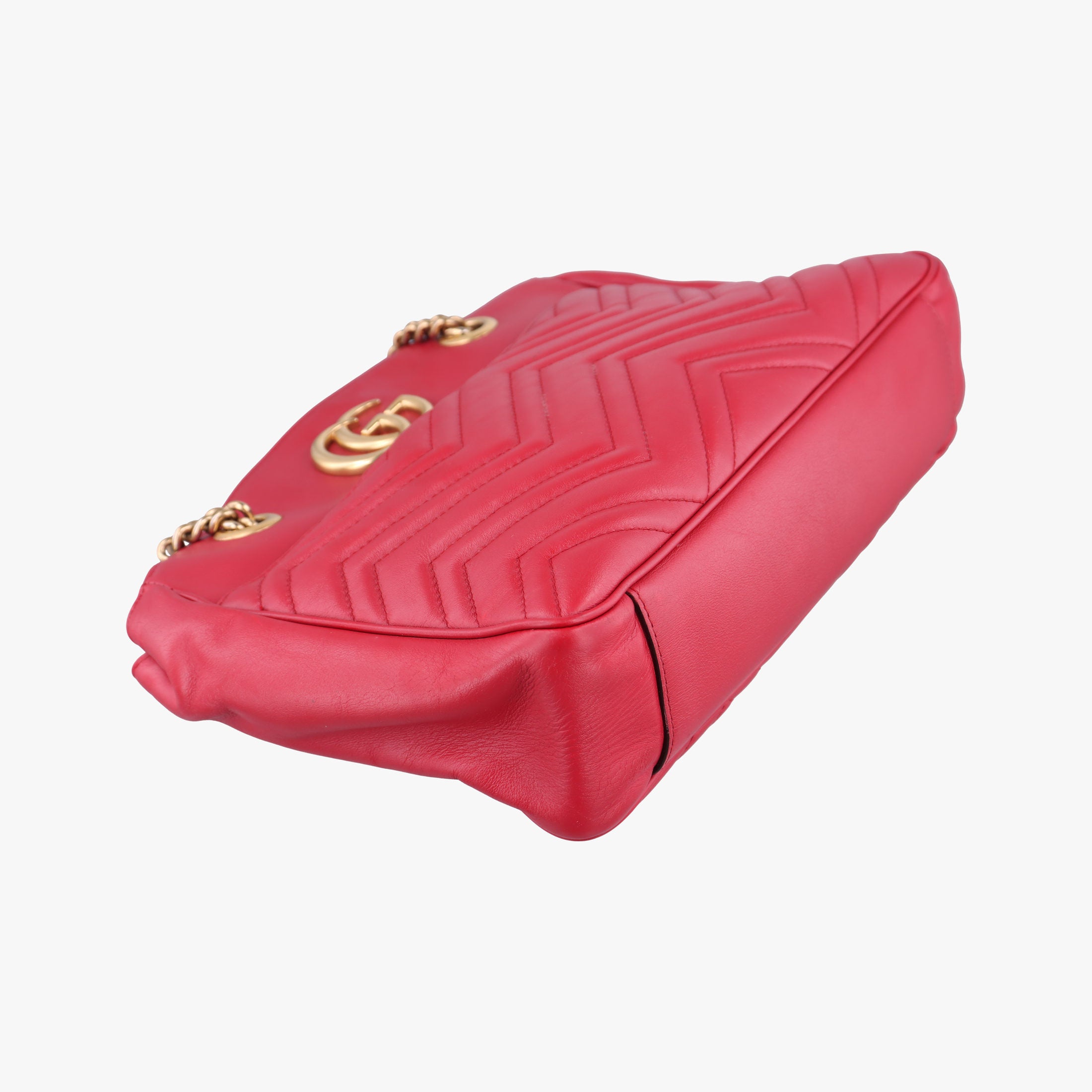 Pre-owned Gucci GG Marmont Red Leather 443501 shoulderbag | stylenewstar