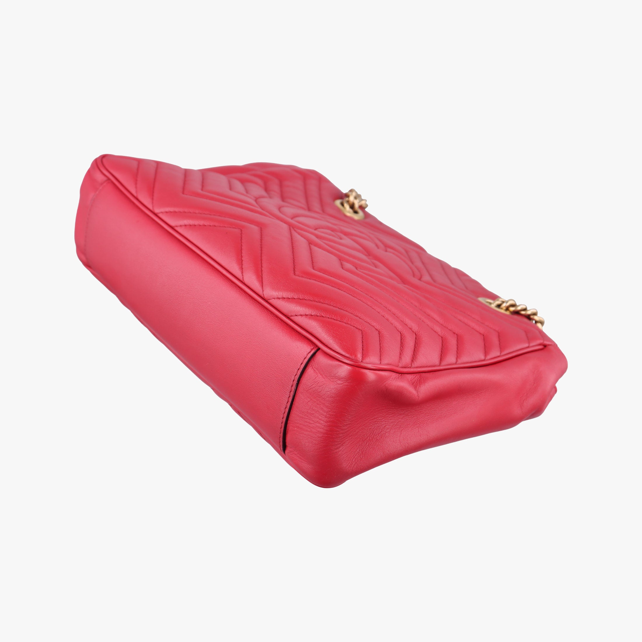 Pre-owned Gucci GG Marmont Red Leather 443501 shoulderbag | stylenewstar