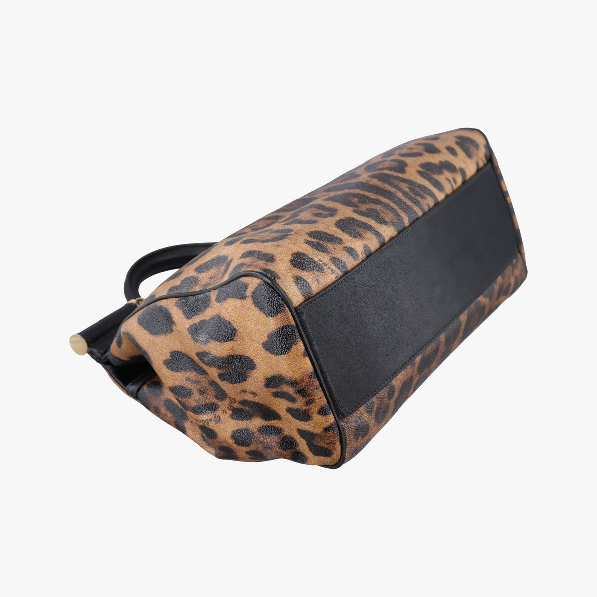 Pre-owned Dolce & Gabbana SICILY Leopard Brown PVC coated canvas  shoulderbag | stylenewstar