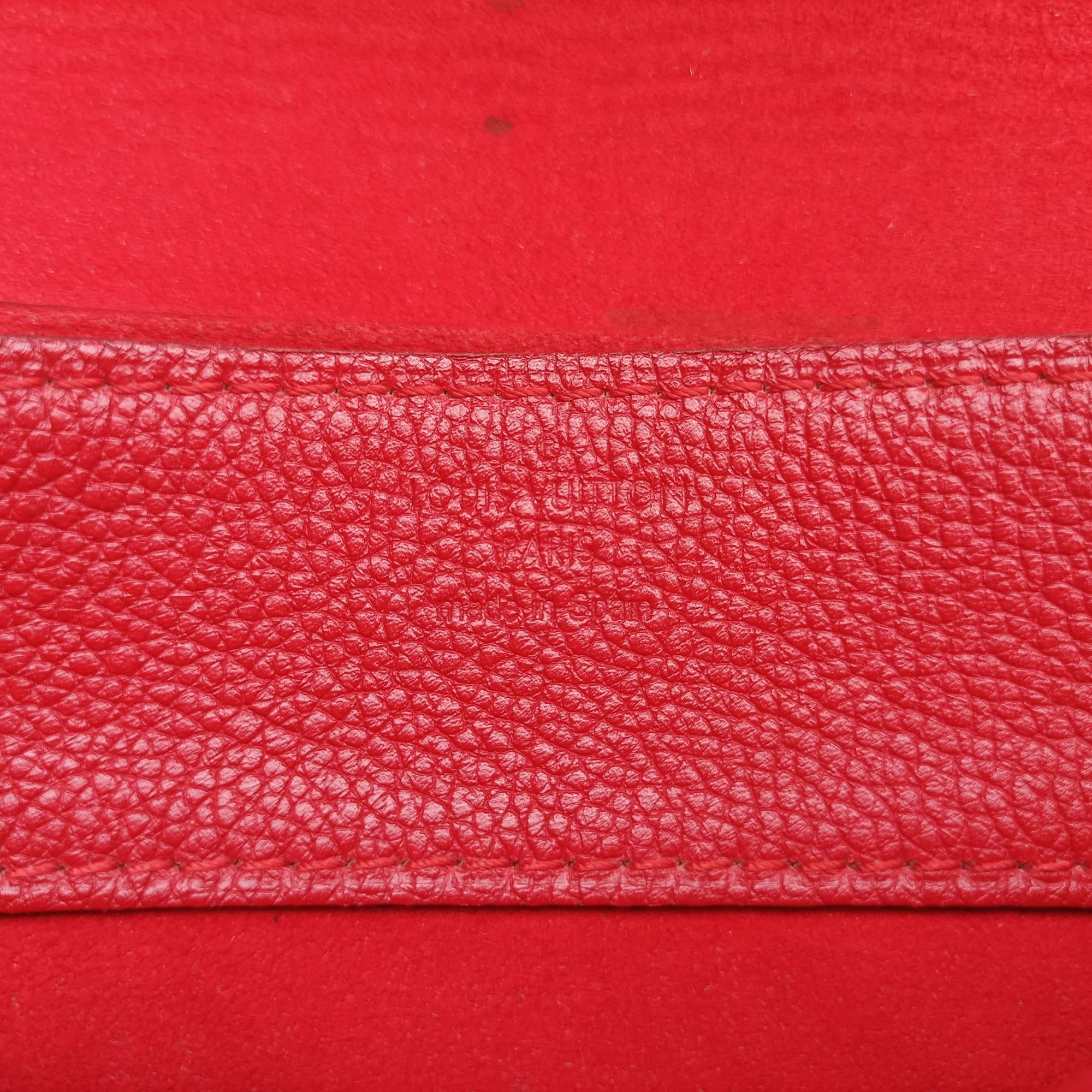 Pre-owned Louis Vuitton PALLAS Chain Brown×CERISE Monogram Canvas×calf leather M41201 shoulderbag | stylenewstar