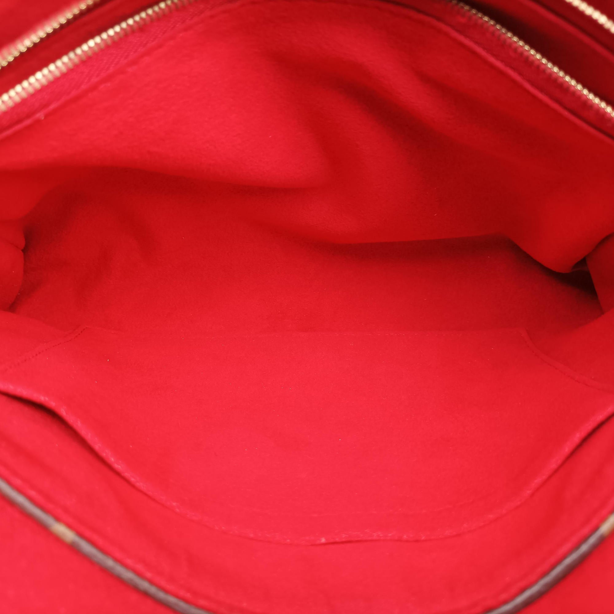 Pre-owned Louis Vuitton PALLAS Chain Brown×CERISE Monogram Canvas×calf leather M41201 shoulderbag | stylenewstar