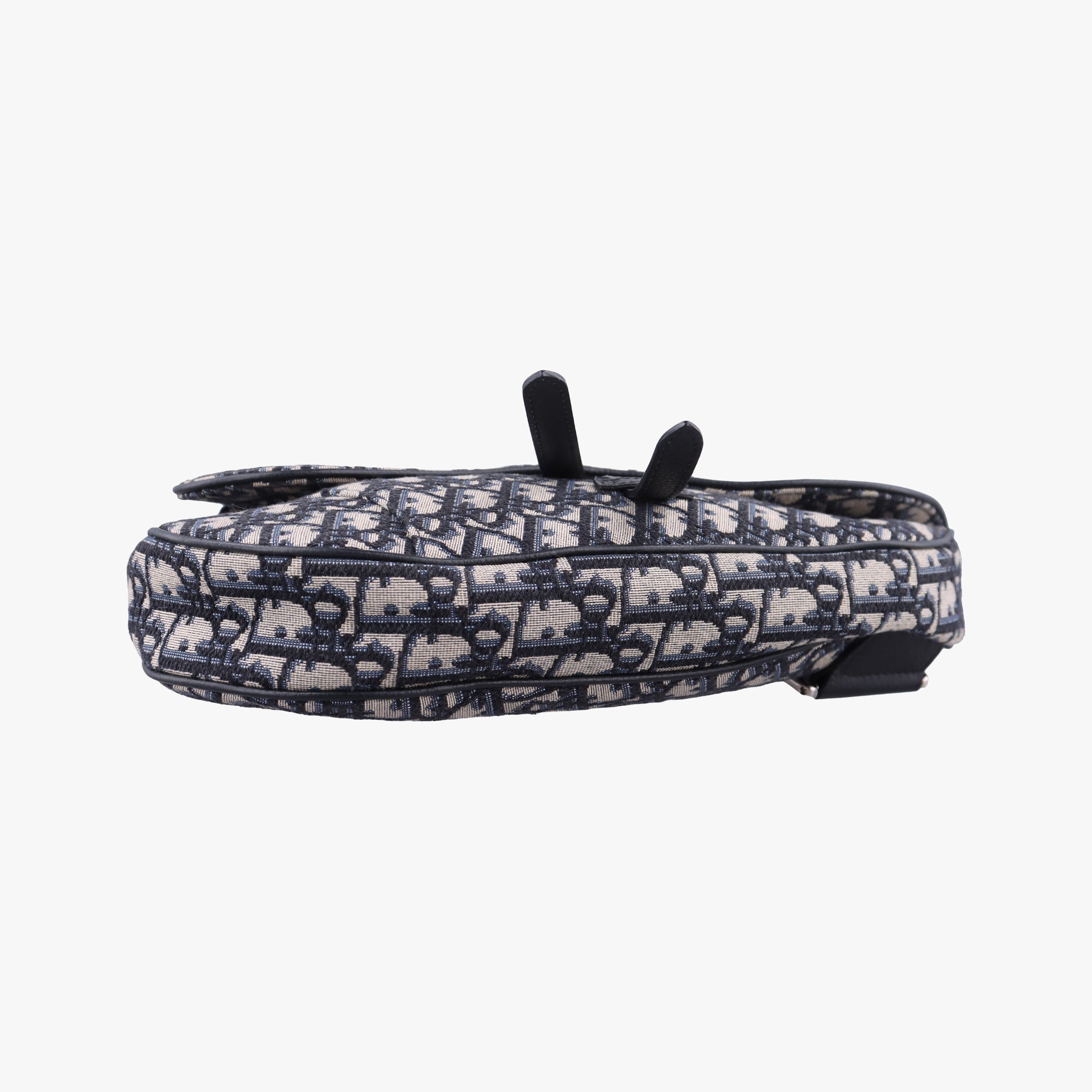 Pre-owned Christian Dior Saddlebags Gray×Navy×Black Jacquard×Leather  shoulderbag | stylenewstar