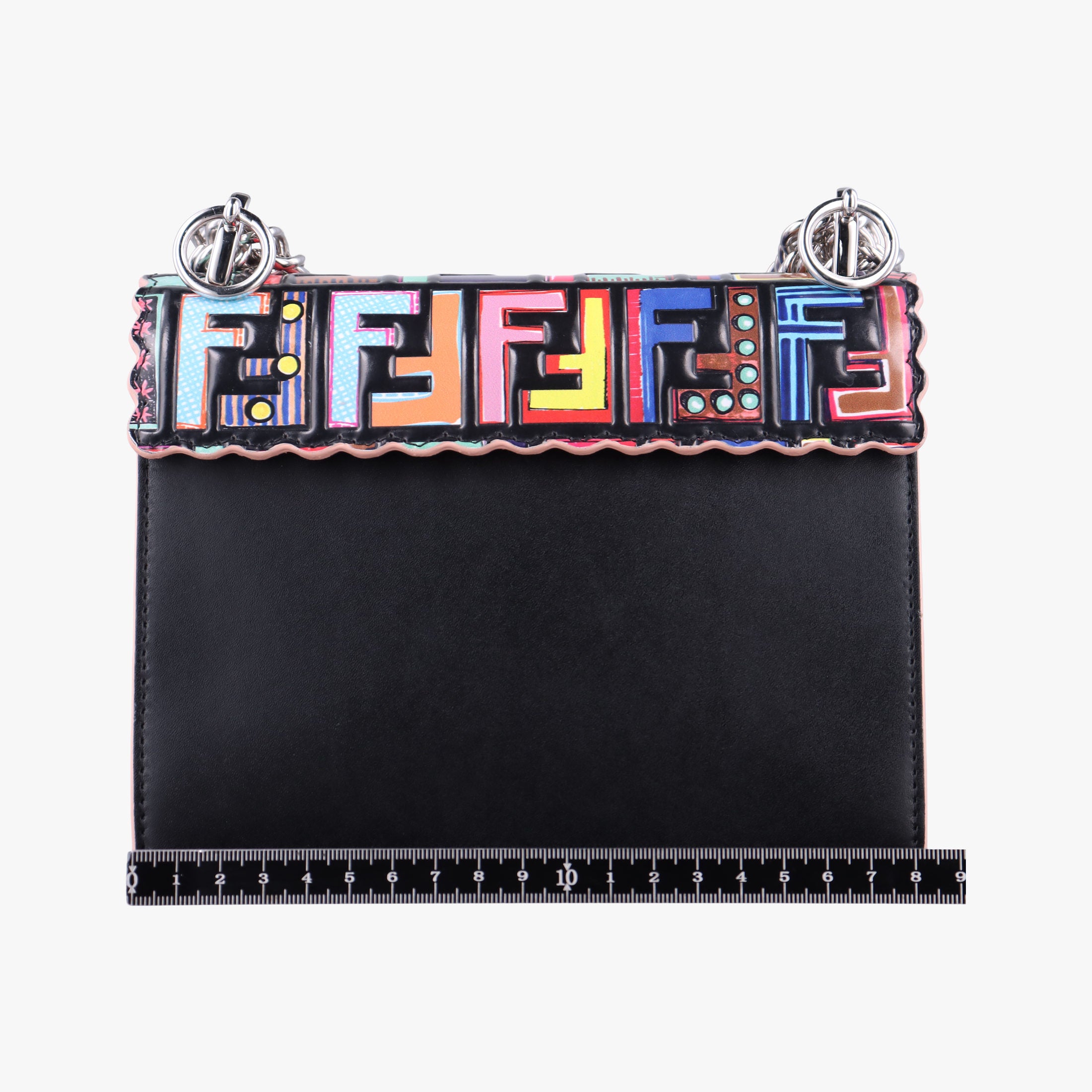 Pre-owned Fendi Studded Kan I Multicolour Leather 8M0381 shoulderbag | stylenewstar