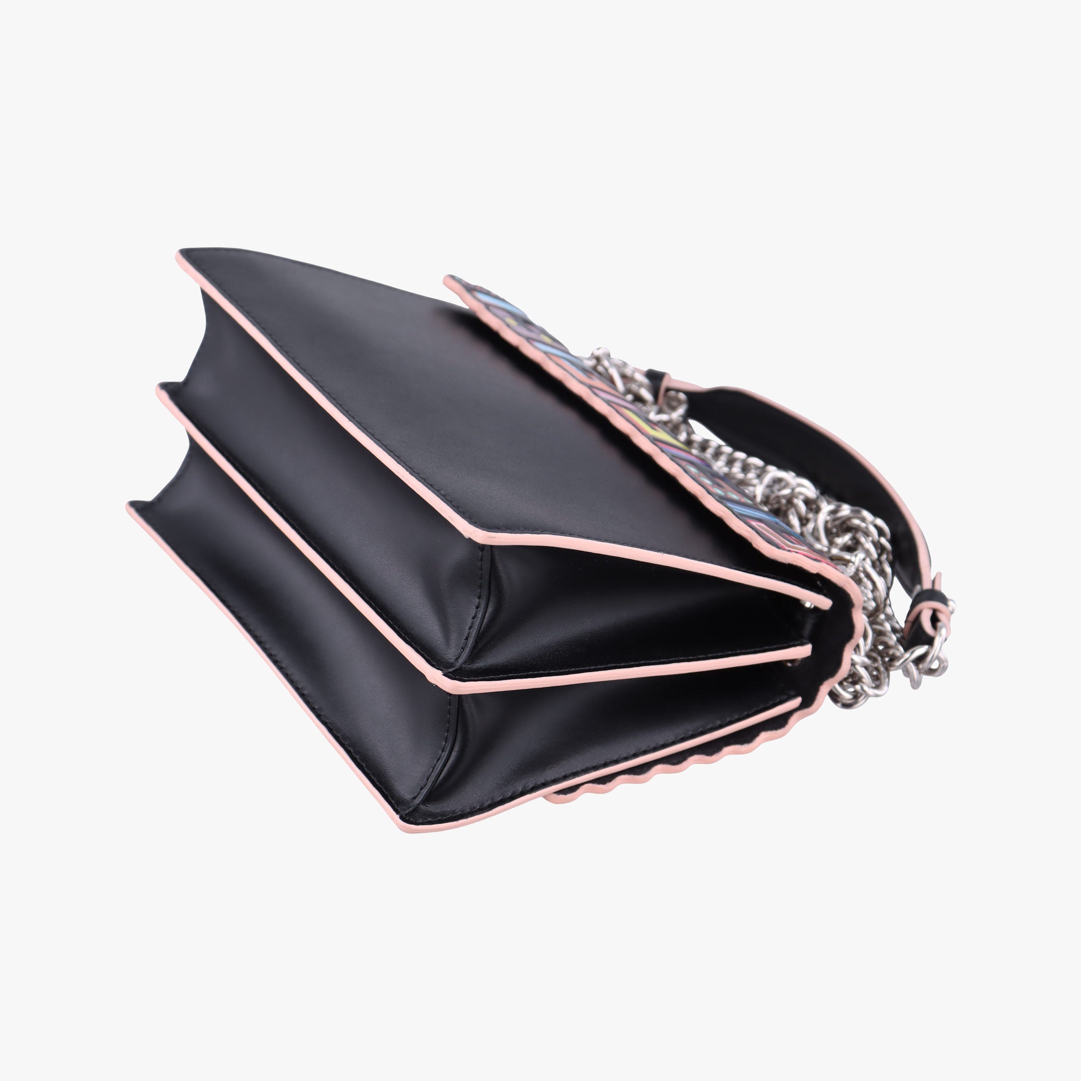 Pre-owned Fendi Studded Kan I Multicolour Leather 8M0381 shoulderbag | stylenewstar