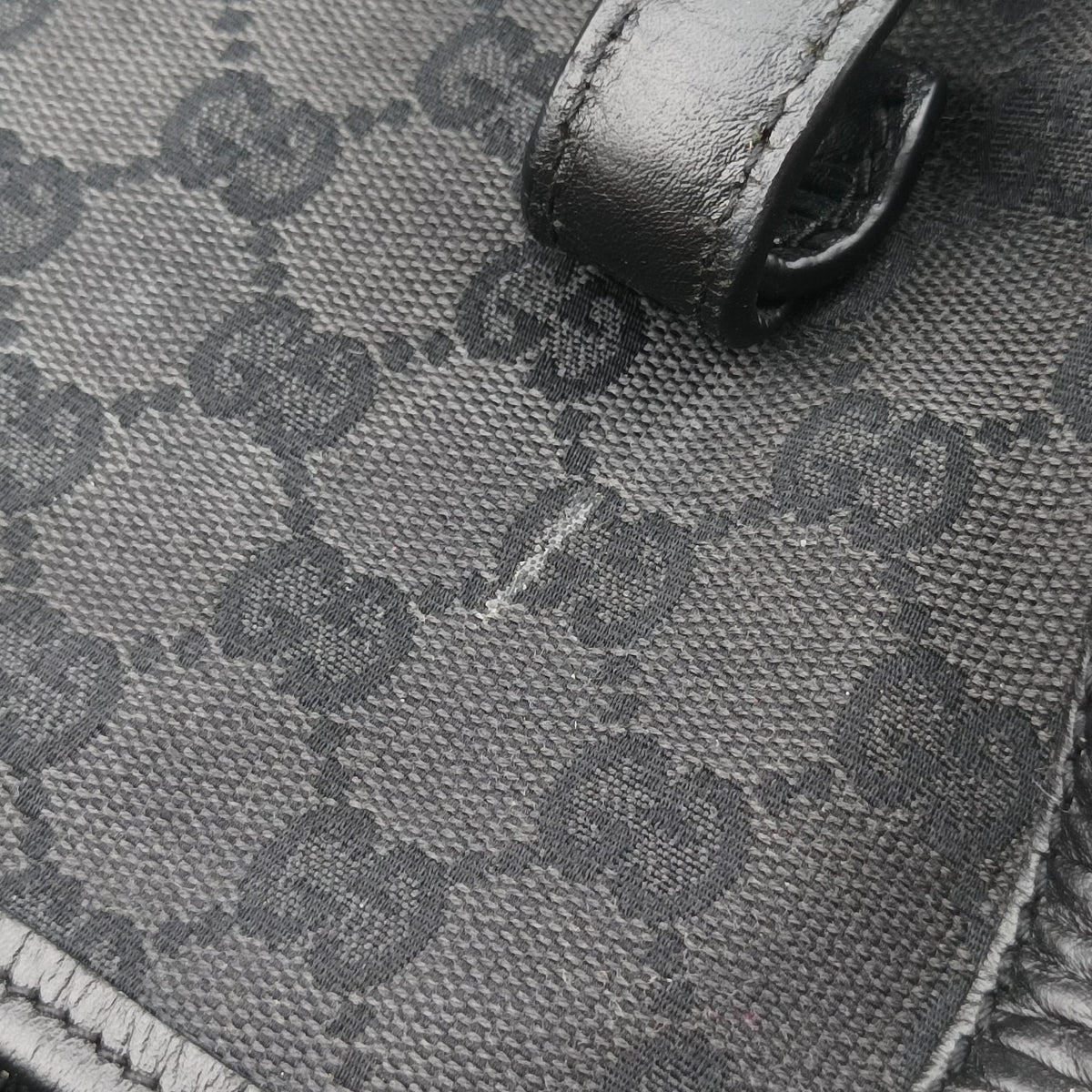 Pre-owned Gucci Bamboo Bullet Black Canvas × Leather 111713 shoulderbag | stylenewstar