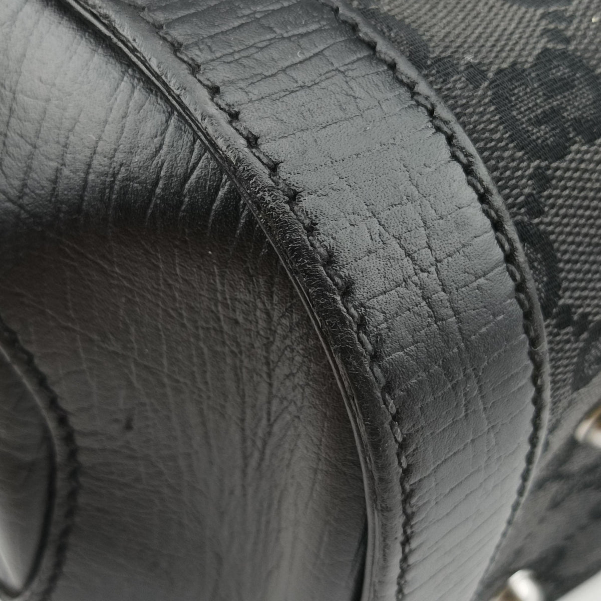 Pre-owned Gucci Bamboo Bullet Black Canvas × Leather 111713 shoulderbag | stylenewstar