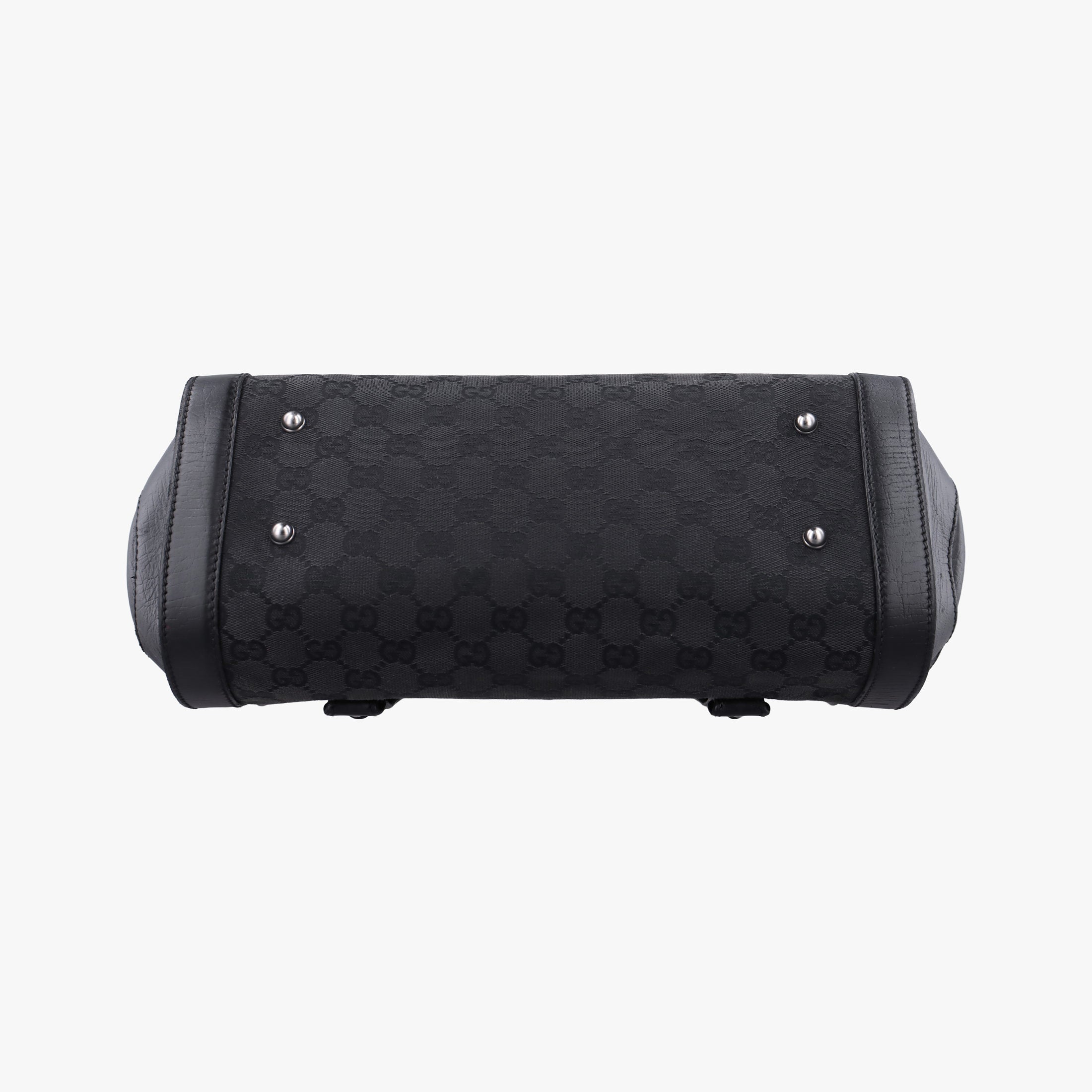 Pre-owned Gucci Bamboo Bullet Black Canvas × Leather 111713 shoulderbag | stylenewstar