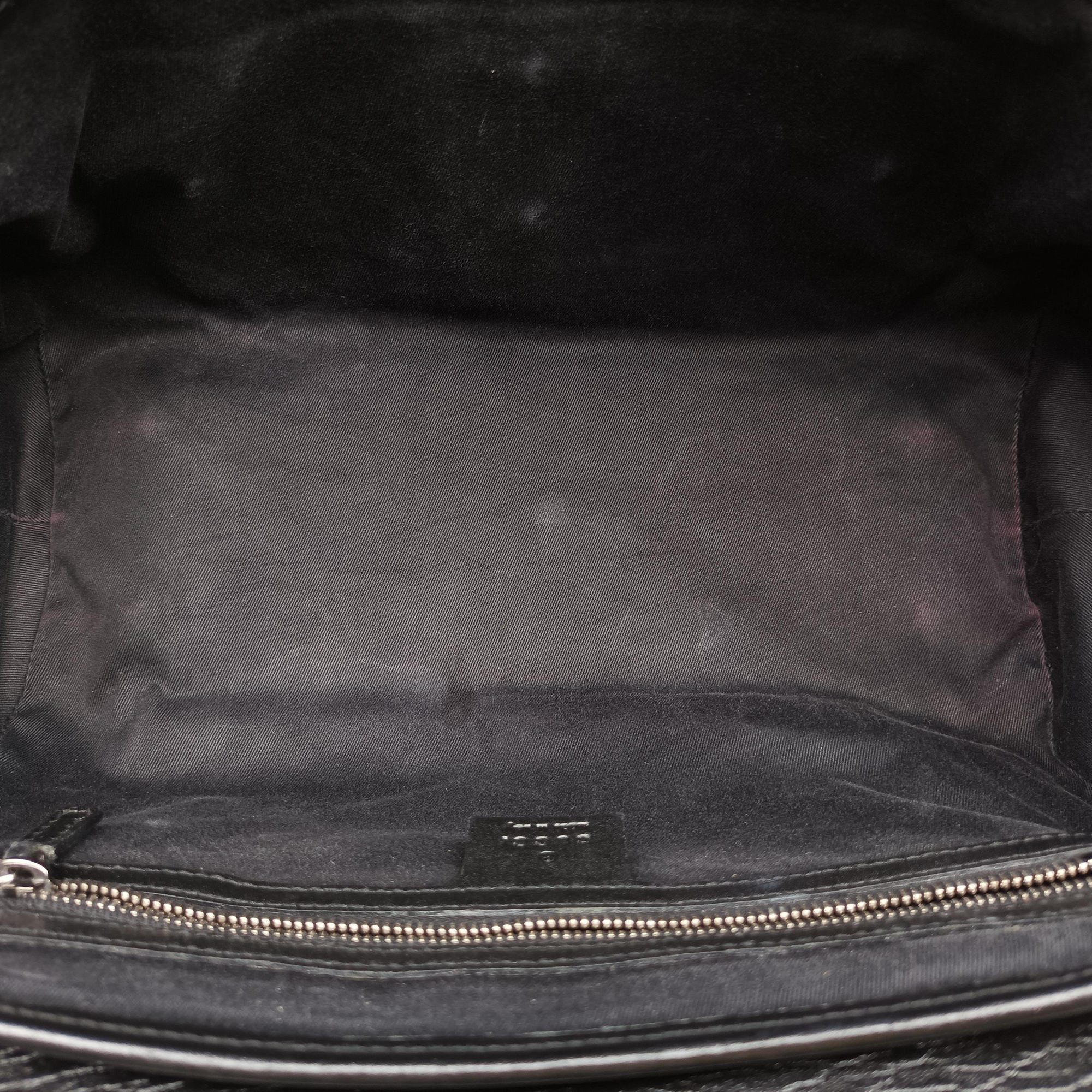 Pre-owned Gucci Bamboo Bullet Black Canvas × Leather 111713 shoulderbag | stylenewstar