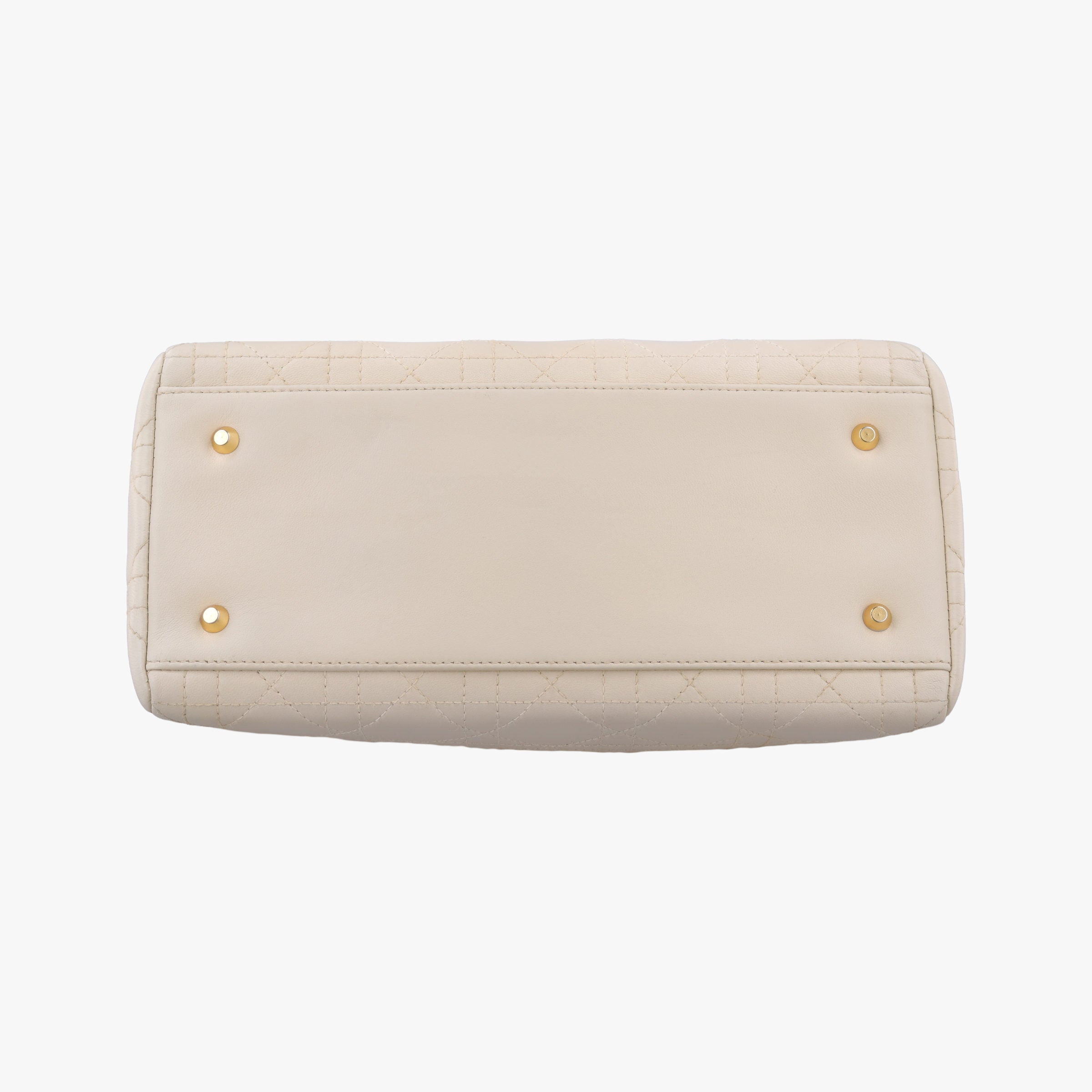Pre-owned Christian Dior Lady Dior White lambskin  shoulderbag | stylenewstar