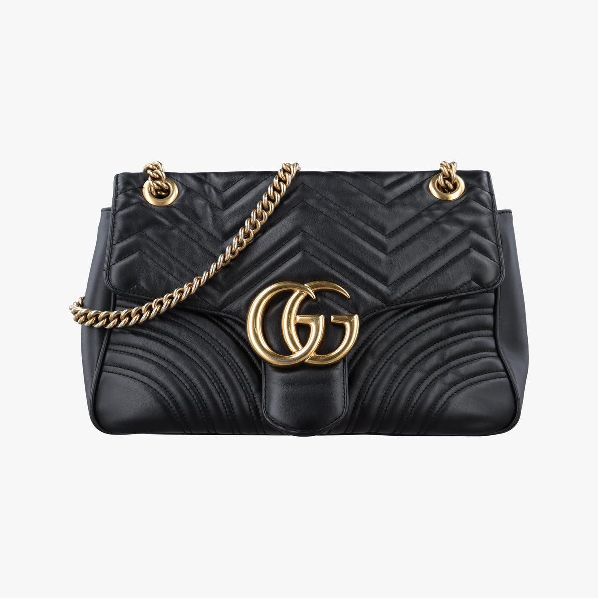 Vintage Gucci GG Marmont Black Leather 443496 shoulderbag | stylenewstar