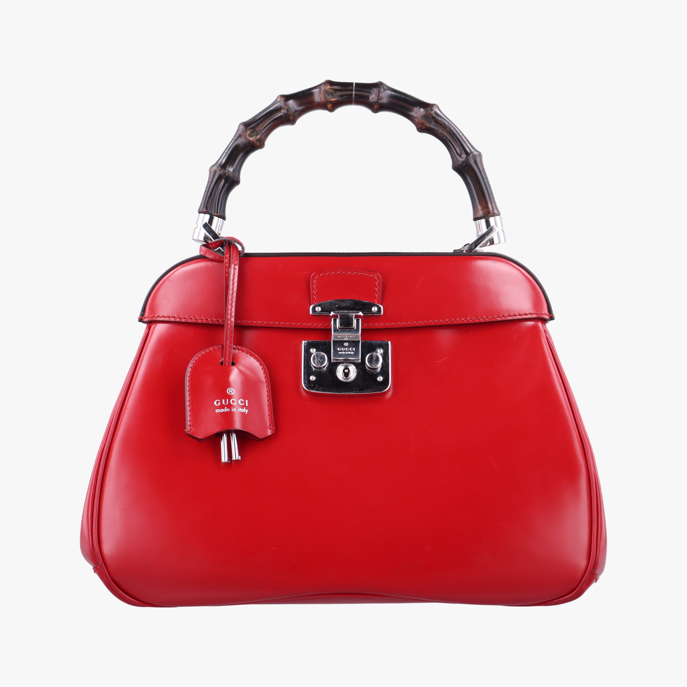 Pre-owned Gucci Bamboo Red Leather 331830 handbag | stylenewstar