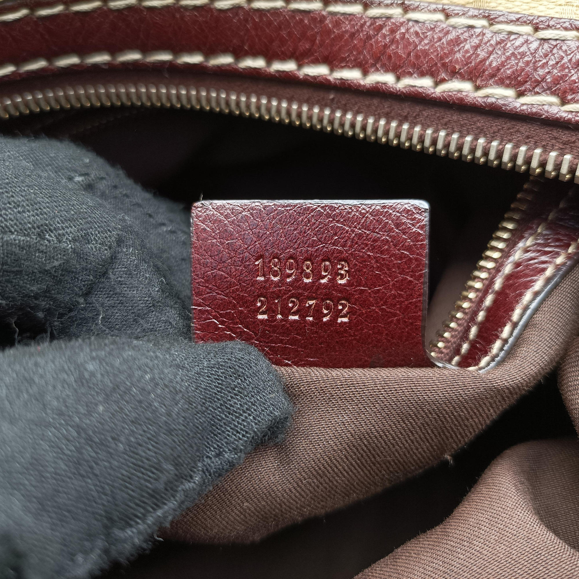 Vintage Gucci Sukey Beige × Brownish Red GG canvas×leatherGG 189893 handbag | stylenewstar