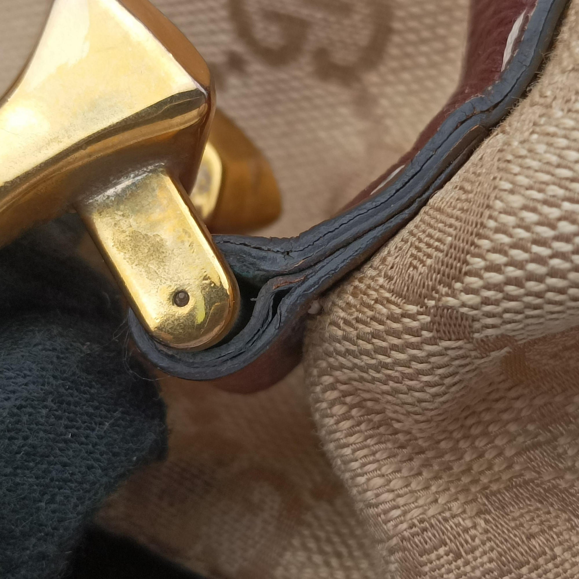 Vintage Gucci Sukey Beige × Brownish Red GG canvas×leatherGG 189893 handbag | stylenewstar