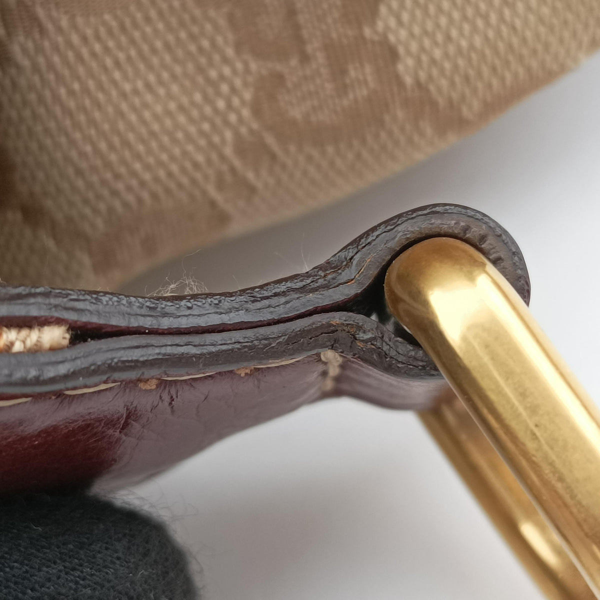 Vintage Gucci Sukey Beige × Brownish Red GG canvas×leatherGG 189893 handbag | stylenewstar