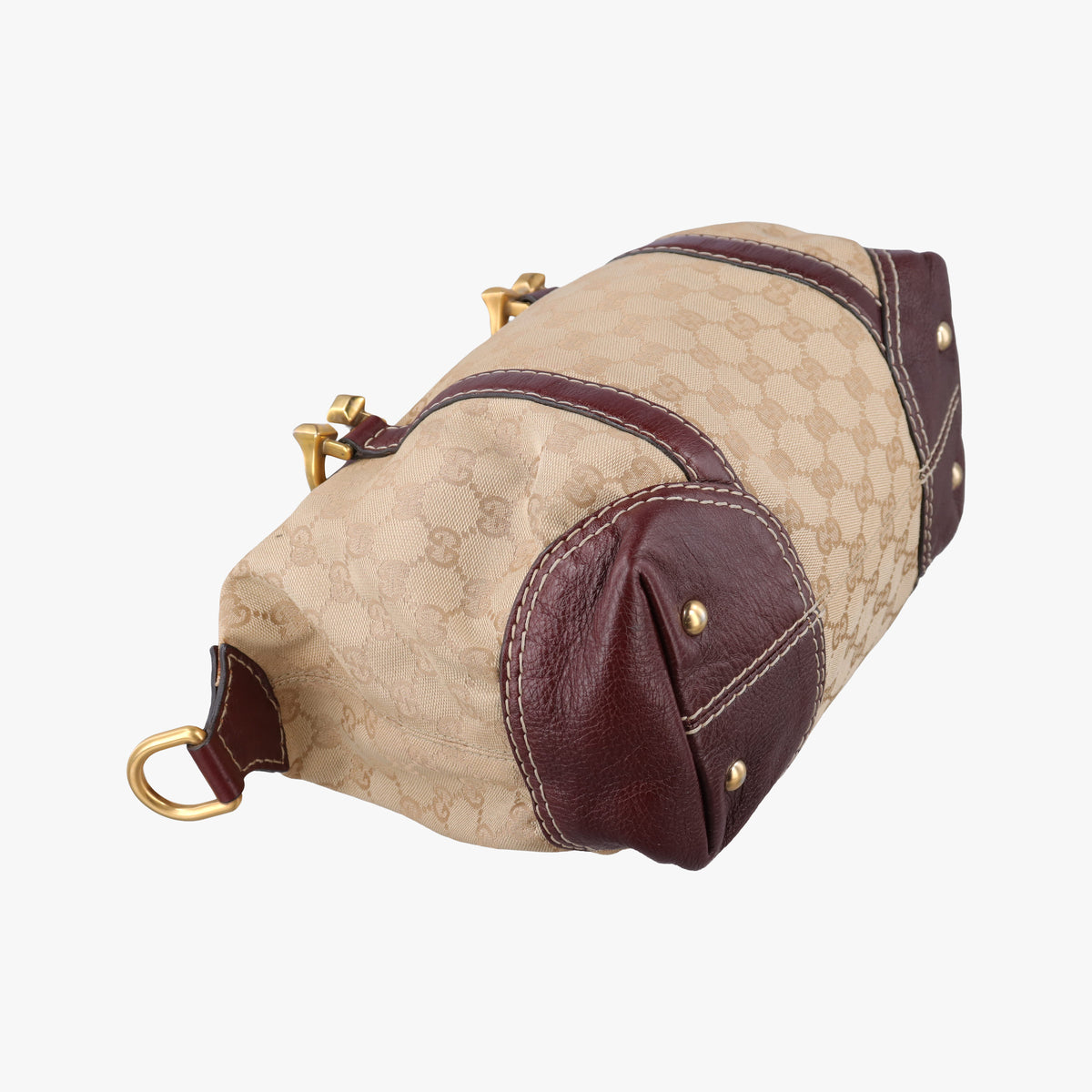 Vintage Gucci Sukey Beige × Brownish Red GG canvas×leatherGG 189893 handbag | stylenewstar