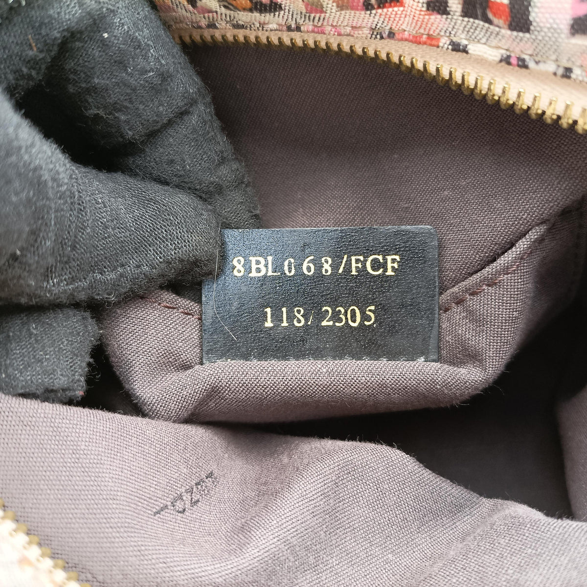 Vintage Fendi Zucchino Glitter Logo Multicolour Canvas 8BL068 handbag | stylenewstar