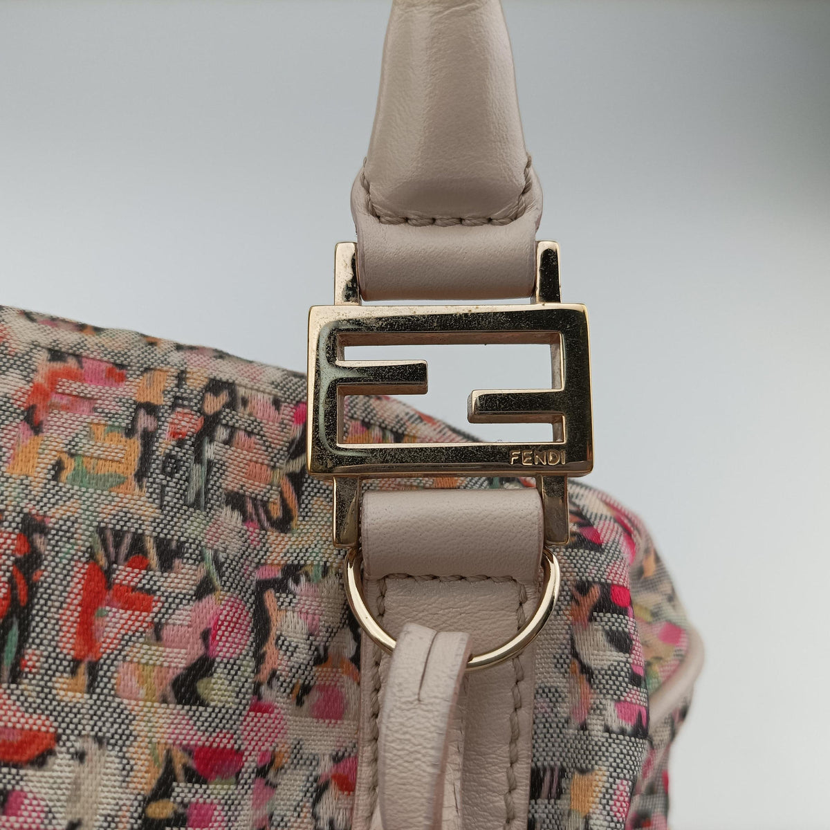 Vintage Fendi Zucchino Glitter Logo Multicolour Canvas 8BL068 handbag | stylenewstar