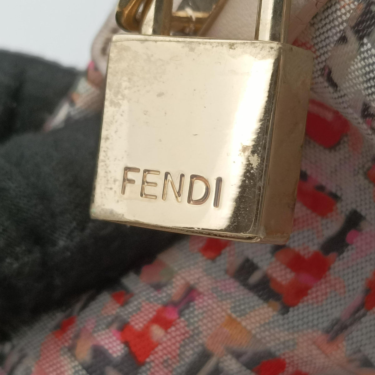 Vintage Fendi Zucchino Glitter Logo Multicolour Canvas 8BL068 handbag | stylenewstar