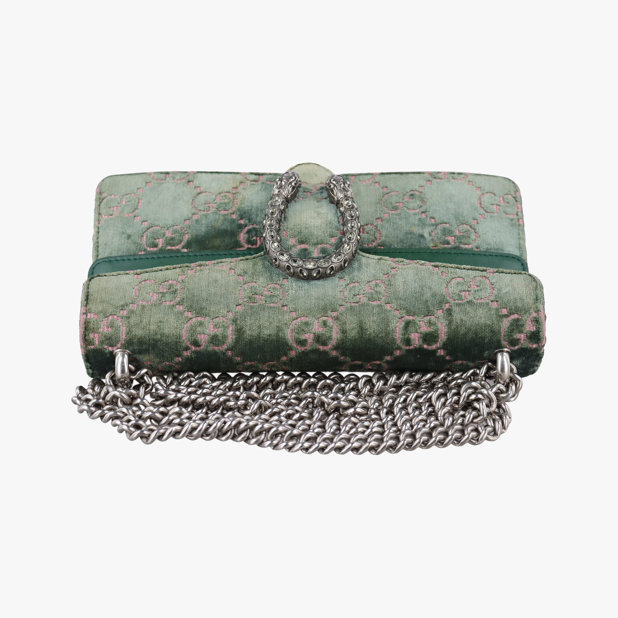 Pre-owned Gucci Dionysus Green velour 499623 shoulderbag | stylenewstar