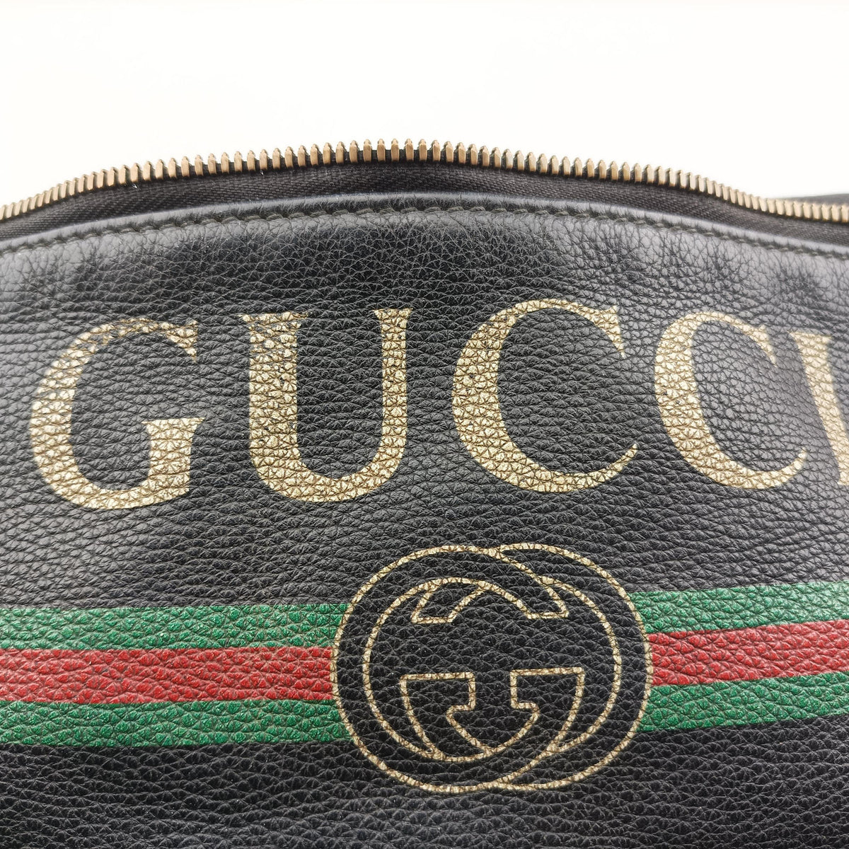 Pre-owned Gucci Print Black Leather 493869 bum bag/waist bag | stylenewstar