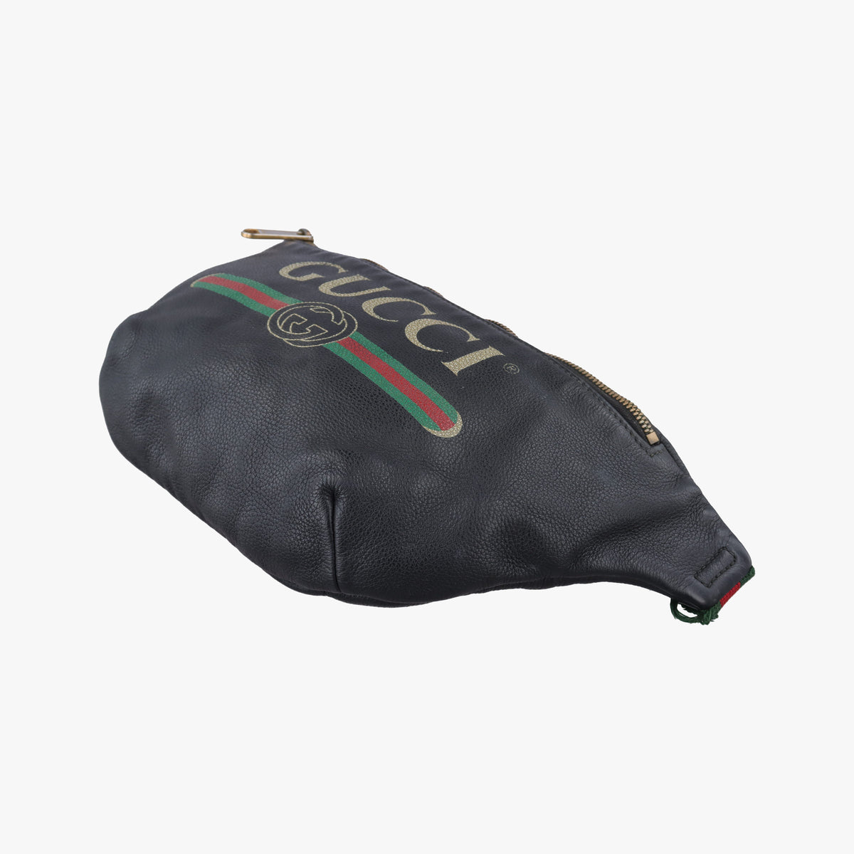 Pre-owned Gucci Print Black Leather 493869 bum bag/waist bag | stylenewstar