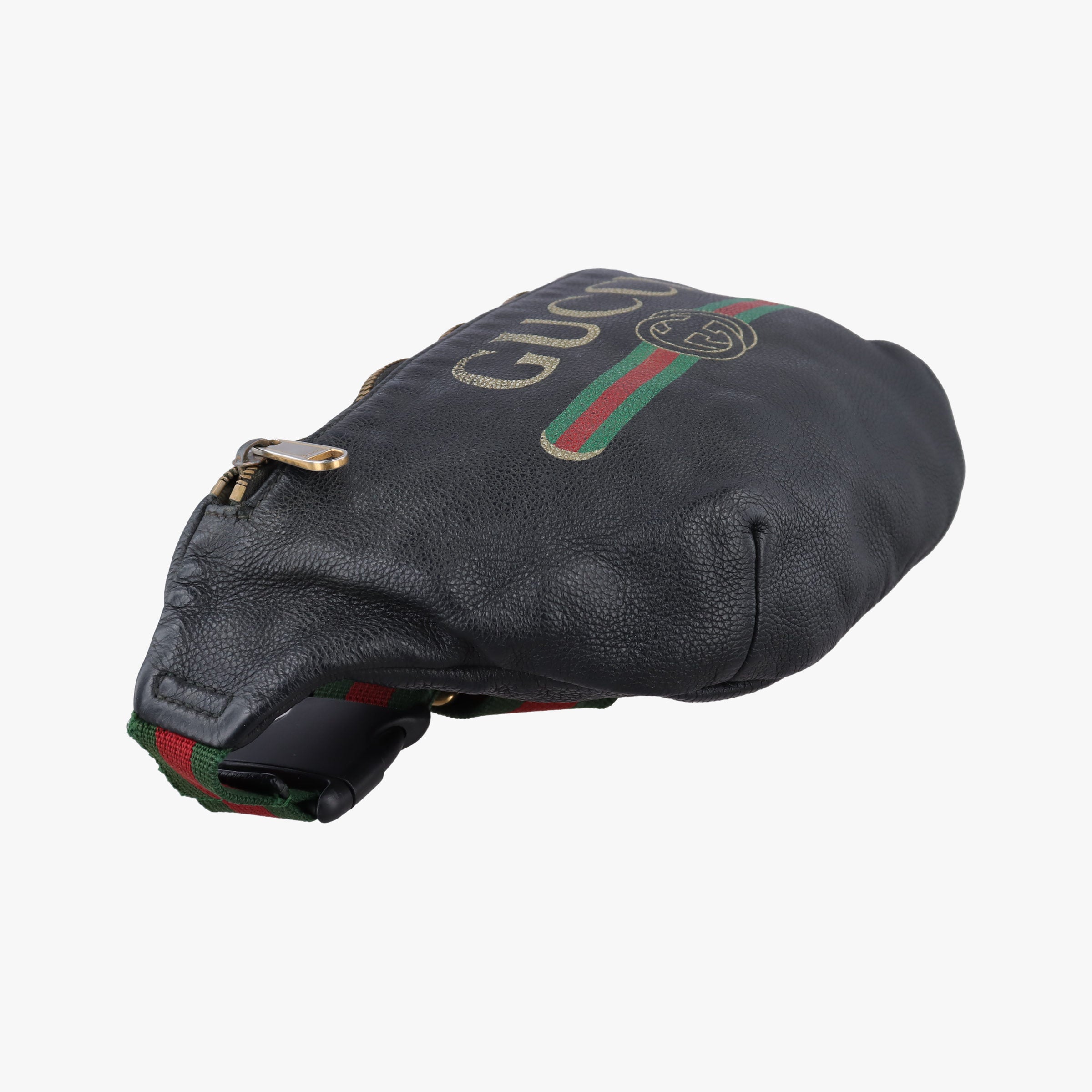 Pre-owned Gucci Print Black Leather 493869 bum bag/waist bag | stylenewstar