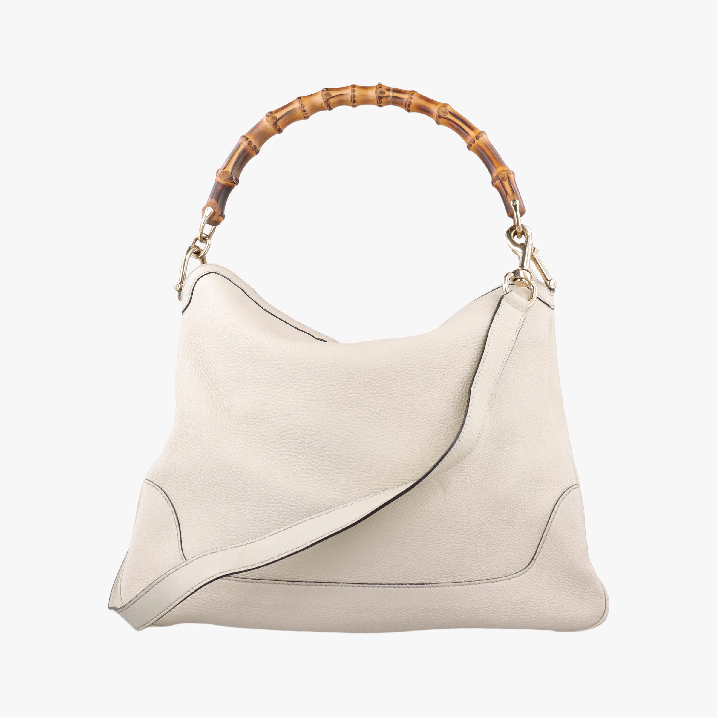 Pre-owned Gucci Bamboo White Leather 282315 shoulderbag | stylenewstar