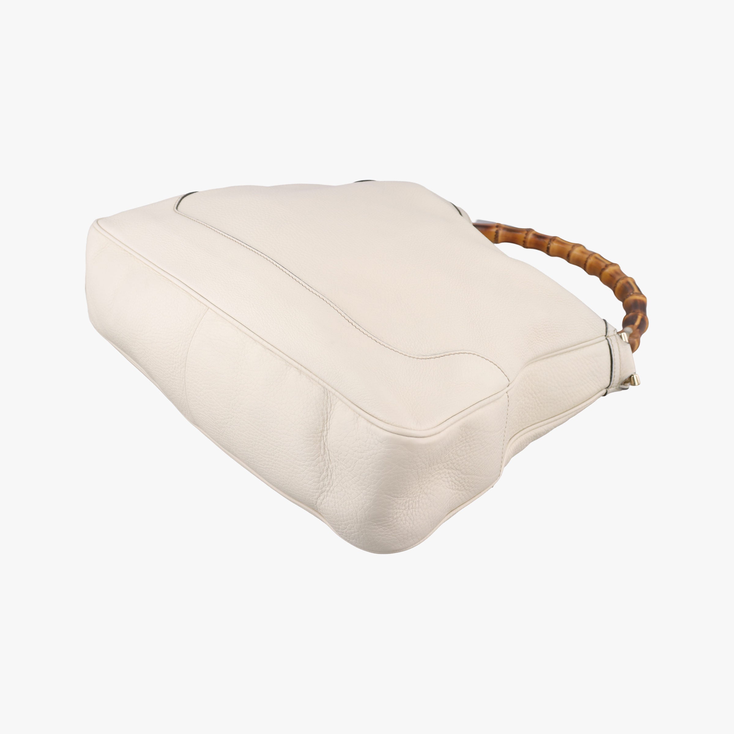 Pre-owned Gucci Bamboo White Leather 282315 shoulderbag | stylenewstar