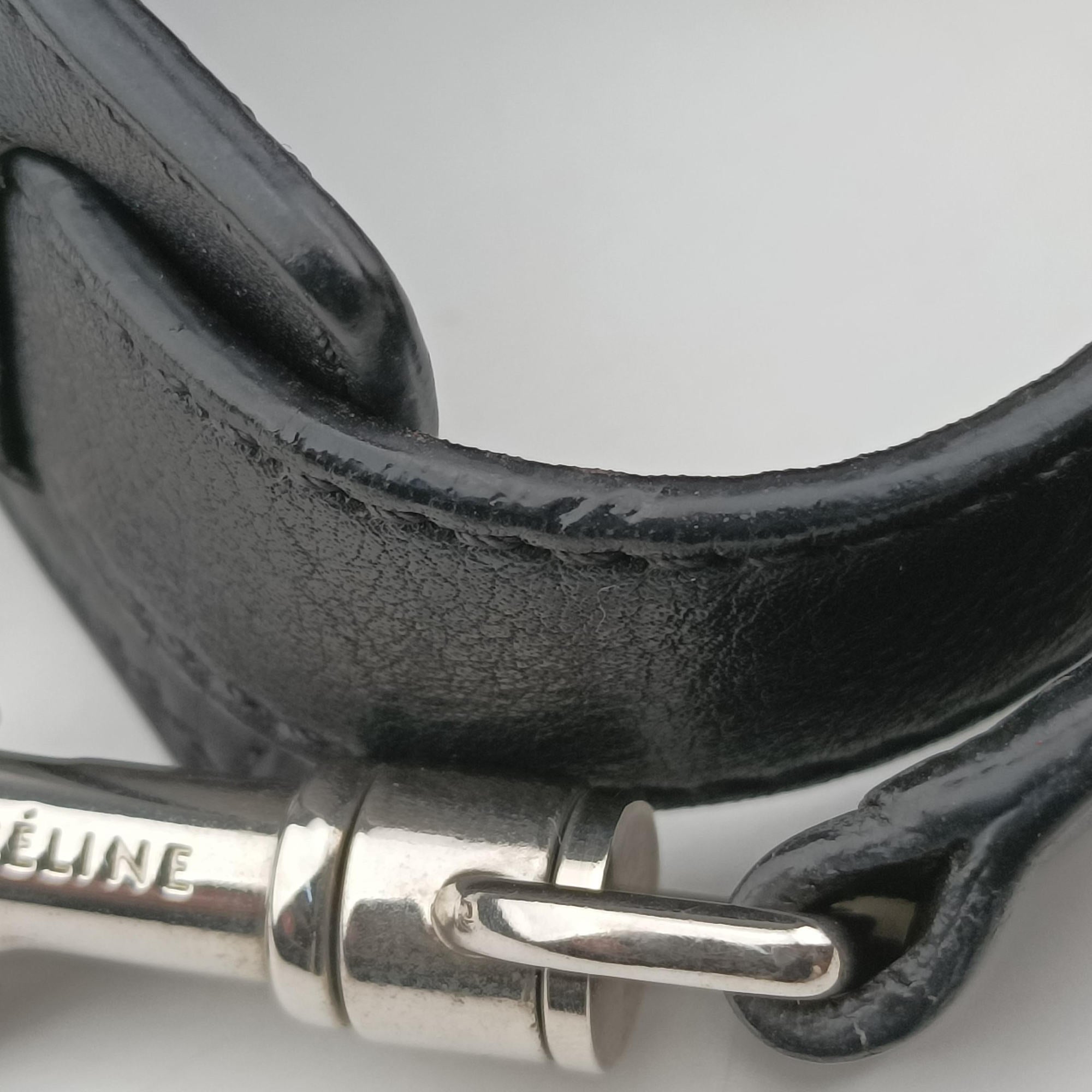 Vintage Celine Trapeze Black × White × Brown Suede × leather  shoulderbag | stylenewstar